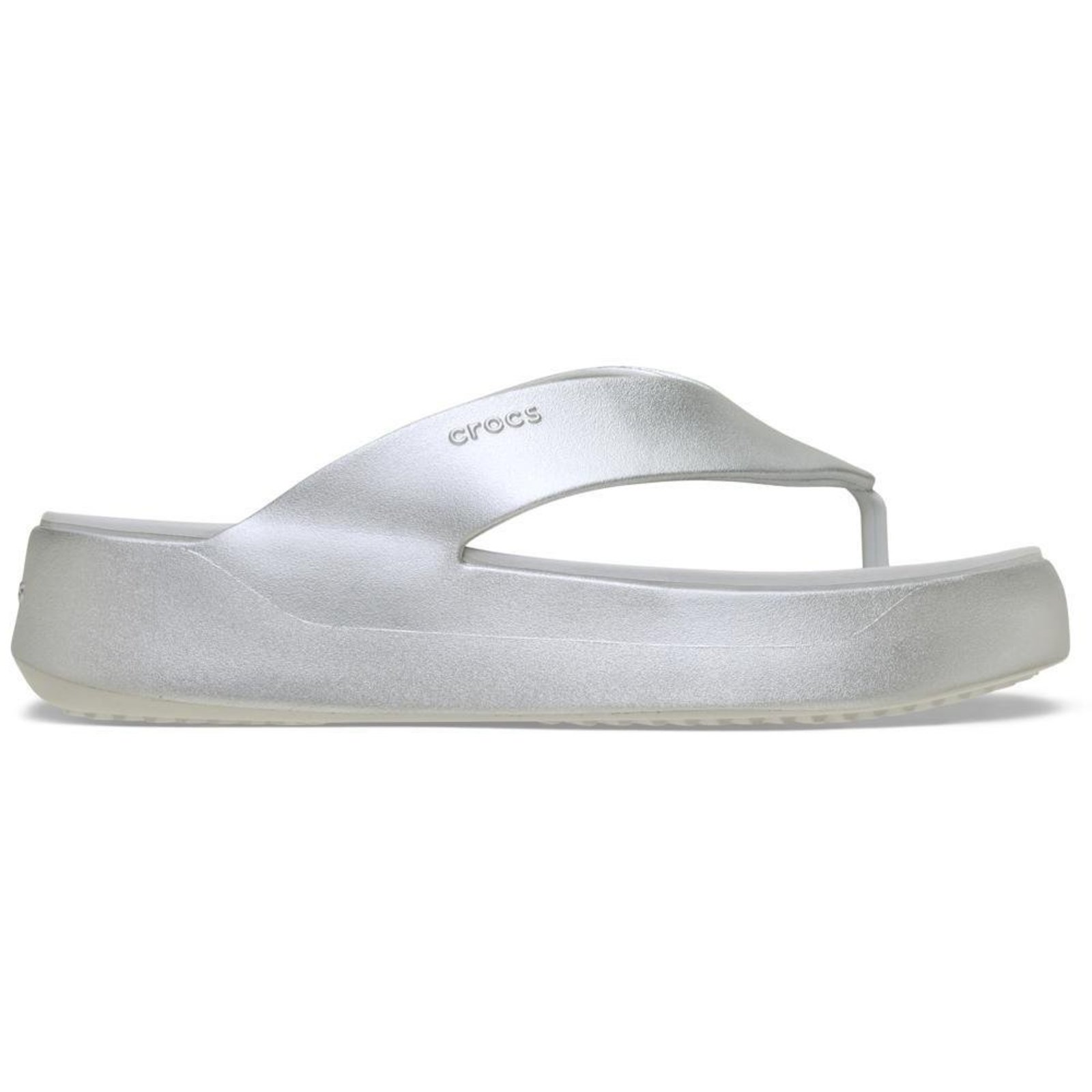 Sandália Crocs Getaway Metallic Platform Flip Champagne Metallic Dourado
