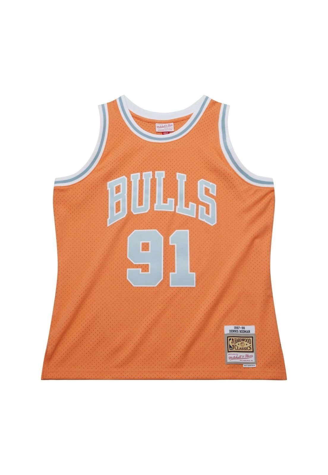 Regata Mitchell & Ness Pastel Swingman Jersey Chicago Bulls 1997-98 Dennis Rodman Laranja