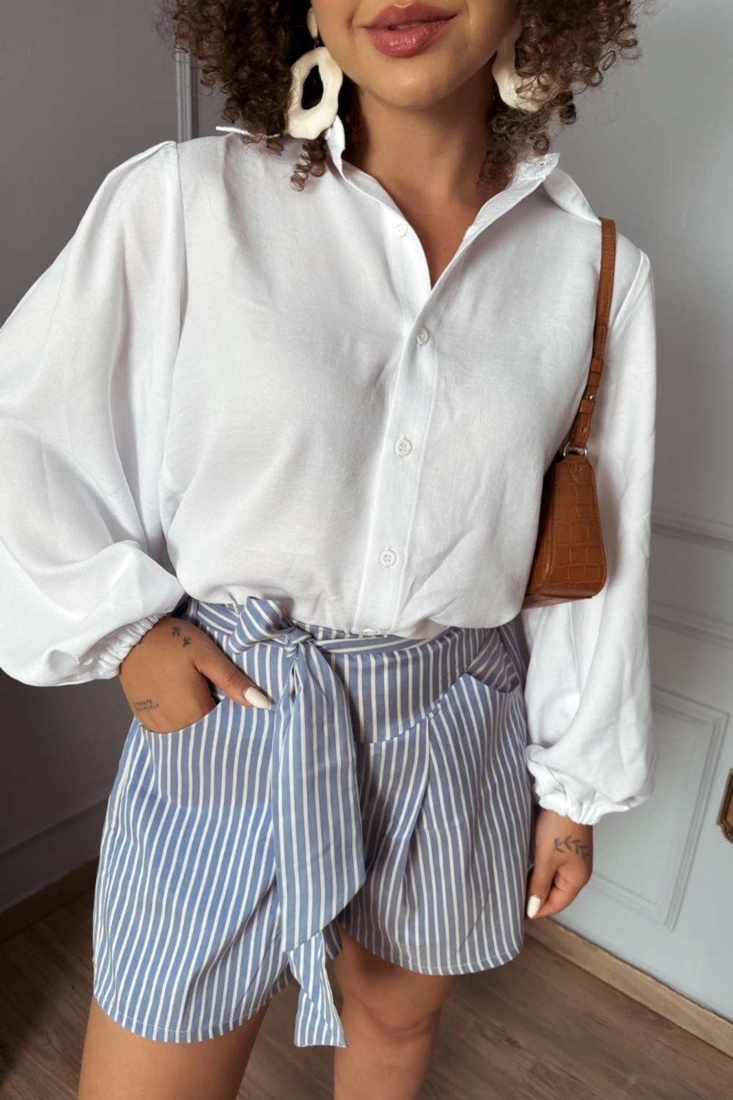 Short Vanibele Estampado Listrado