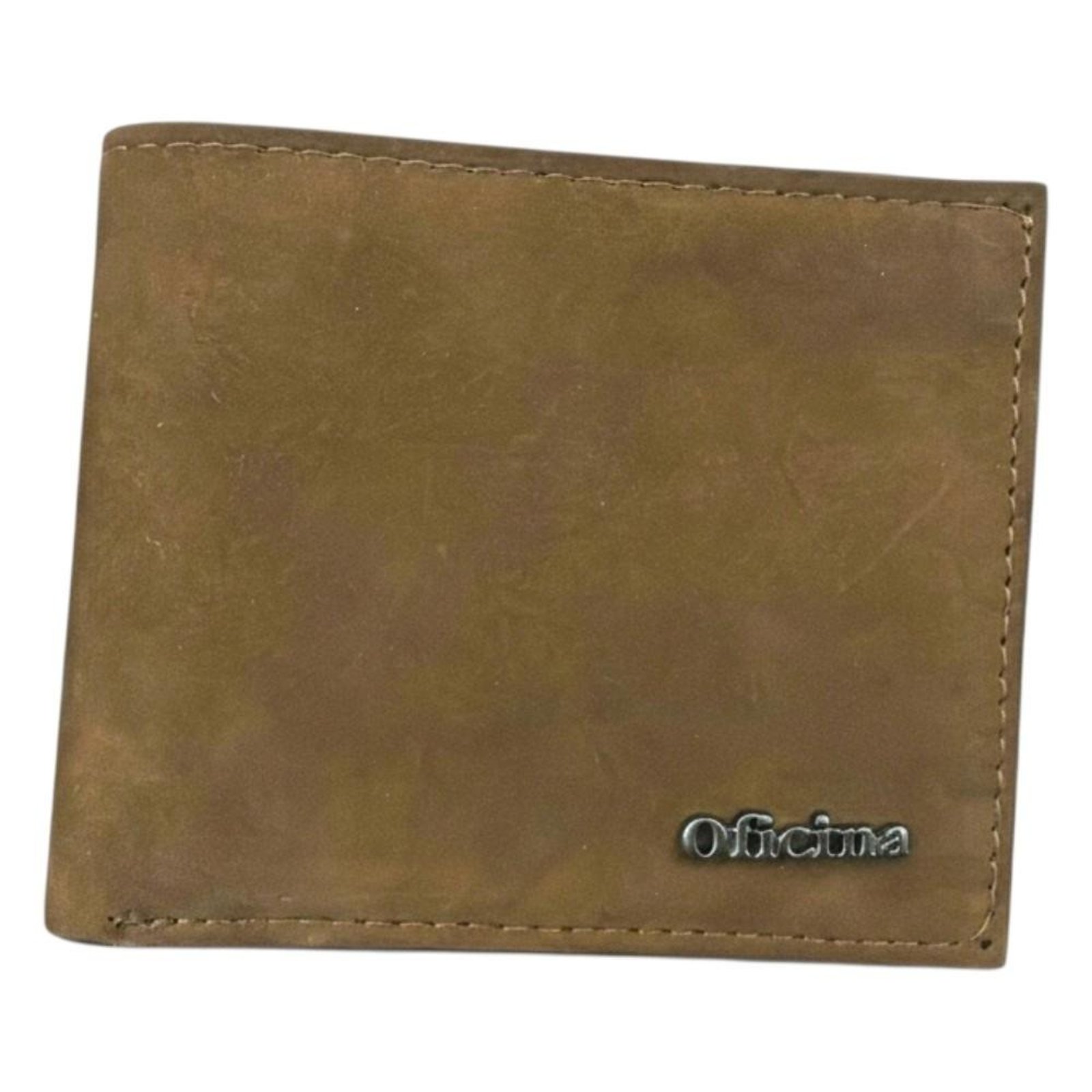 Carteira Oficina Nobuck Masculino Couro Marrom Escuro