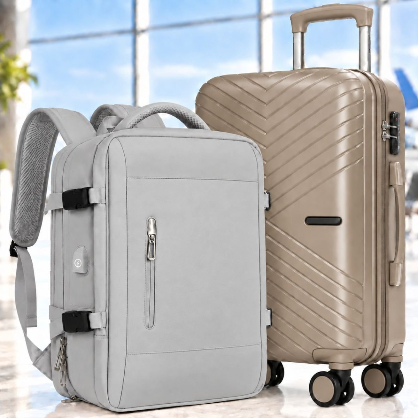 Kit Mala De Viagem 10kg De Bordo Kit Mochila Para Viagem Expansível Executiva Avião Bordo Luisa Rinaldi