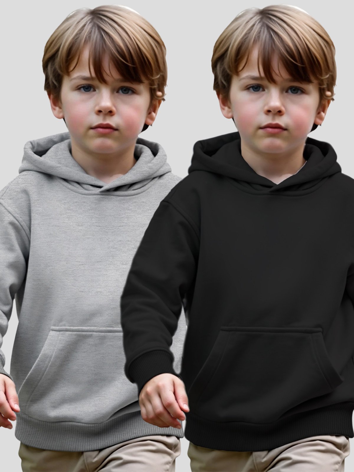 Infantil - Kit 2 Moletom Canguru Menino Benellys Preto e Cinza