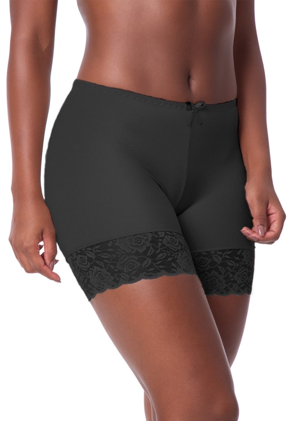 Anágua Feminina Gabi Lingerie Renda Shortinho Íntimo Segunda Pele Preto