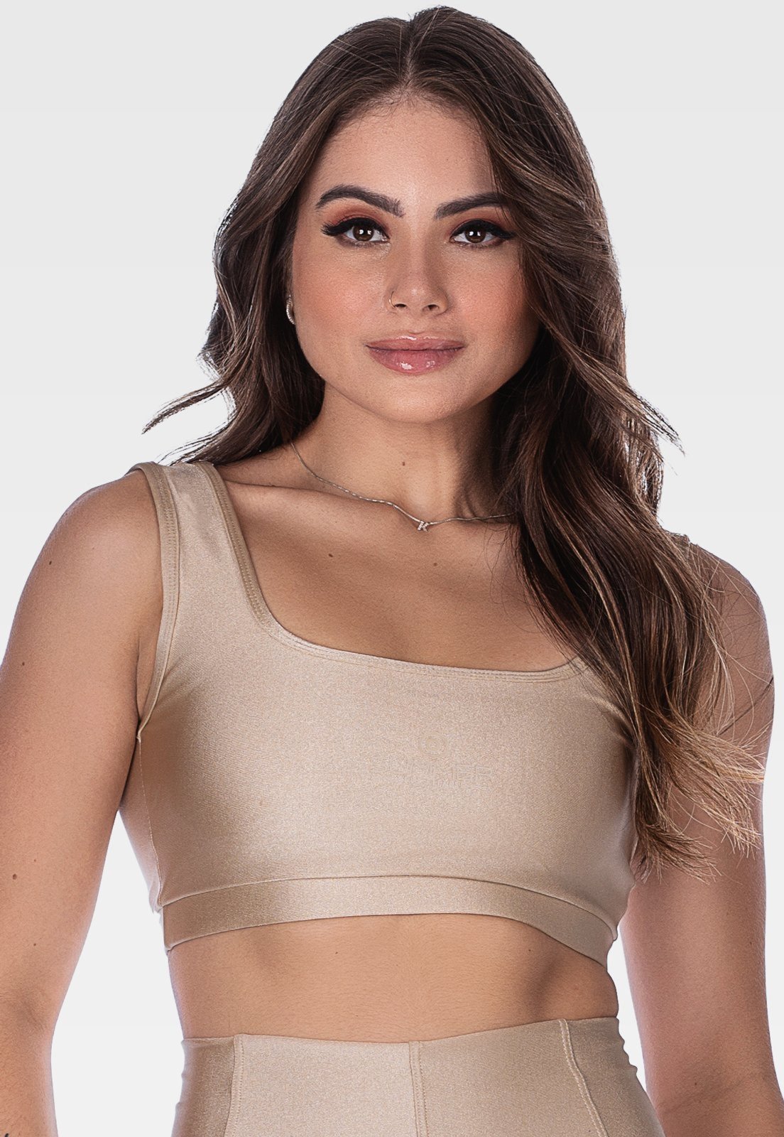 Top Fitness de Alta Sustentação Com Bojo Removível Summer Soul Bege