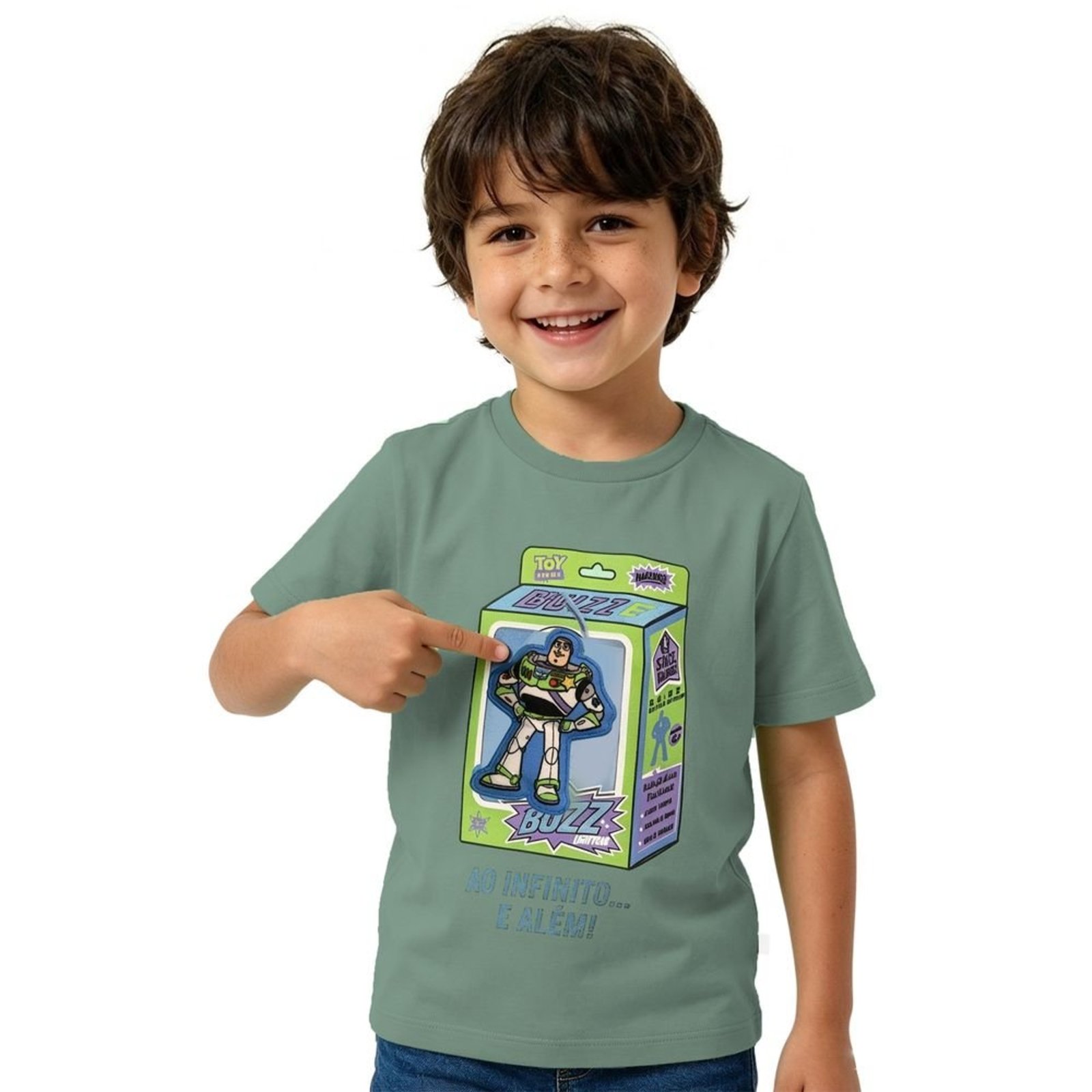 Infantil - Camiseta Menino Disney Toy Story Alphabeto Verde