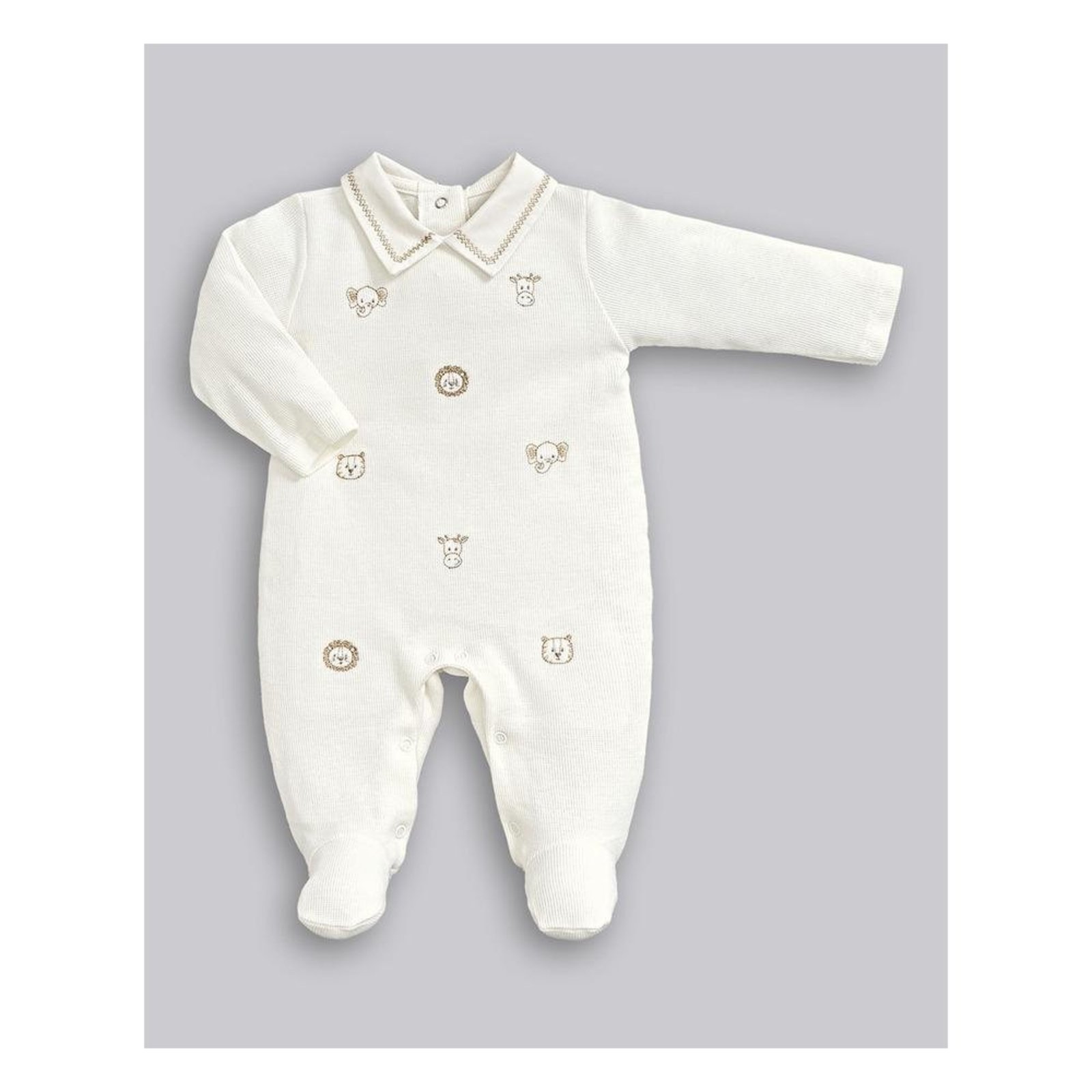 Infantil - Macacão Longo Tricô Safari Anjos Baby P Bege