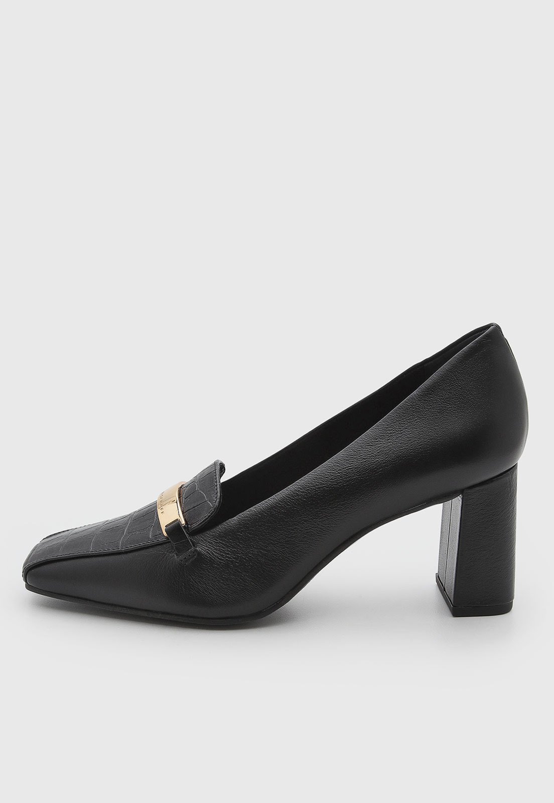 Scarpin Feminino Jorge Bischoff Couro Salto Médio Preto