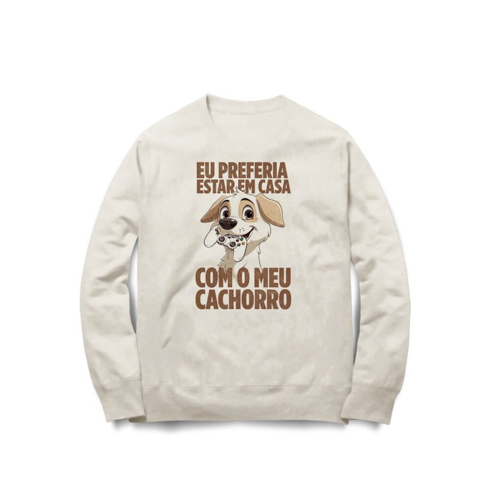 Moletom Preferia Estar Em Casa - Off White - Casual - Studio Geek