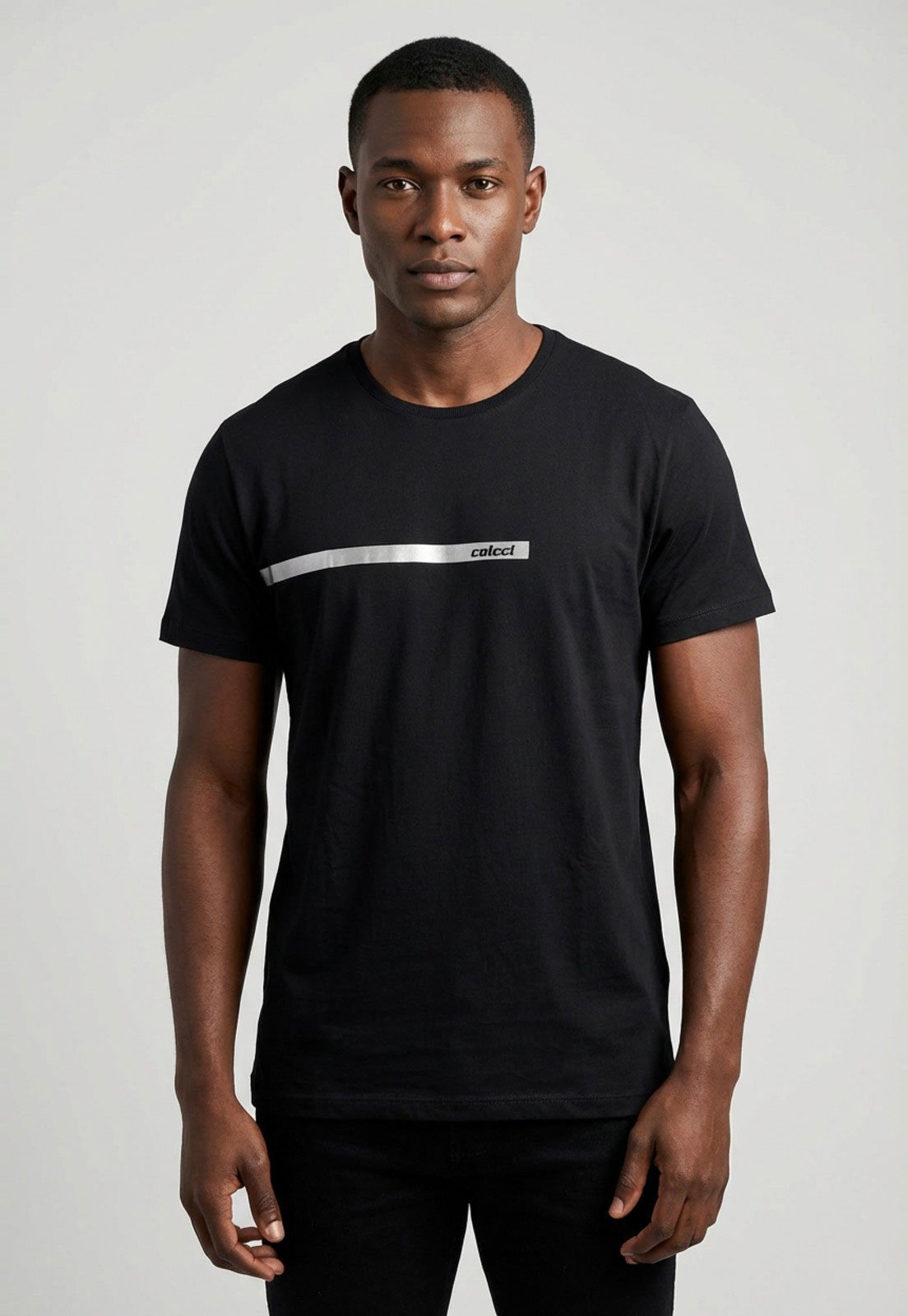 Camiseta Masculina Colcci Estampa Frontal Preta