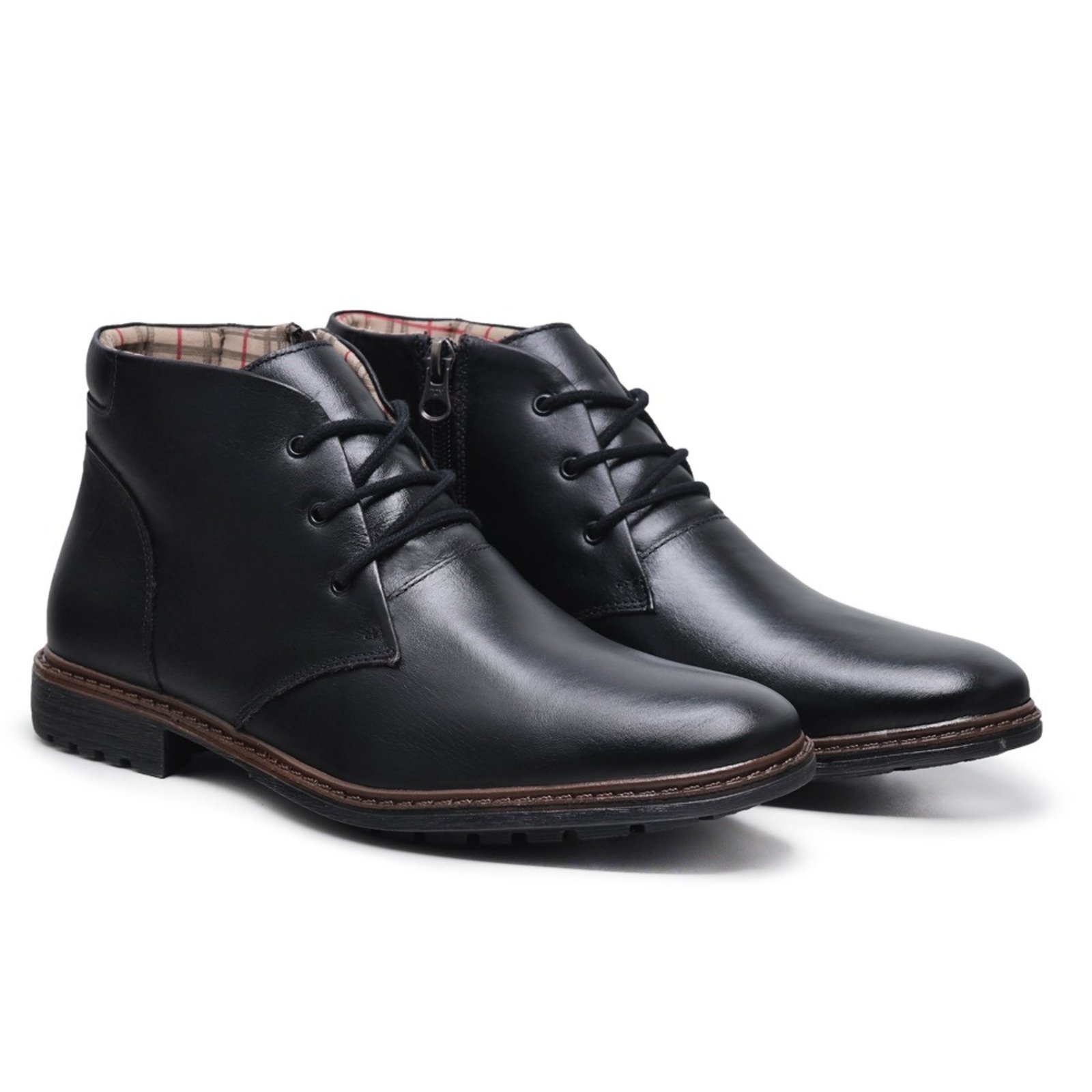 Bota Coturno Casual Social Masculino De Couro Preto Carmelo Shoes