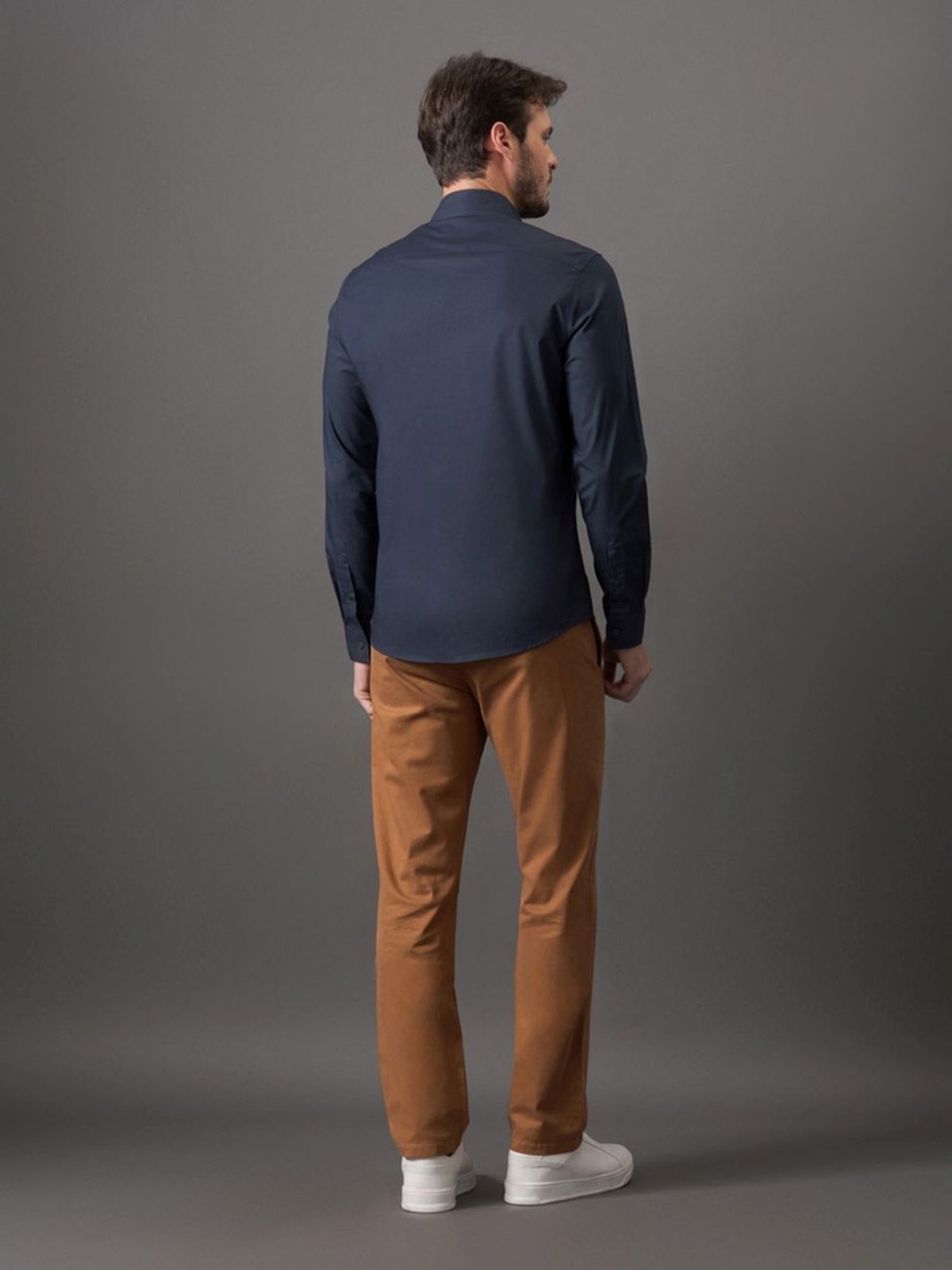 Camisa Masculina Manga Longa Estampa Bordada - Marinho CKS Premium Label
