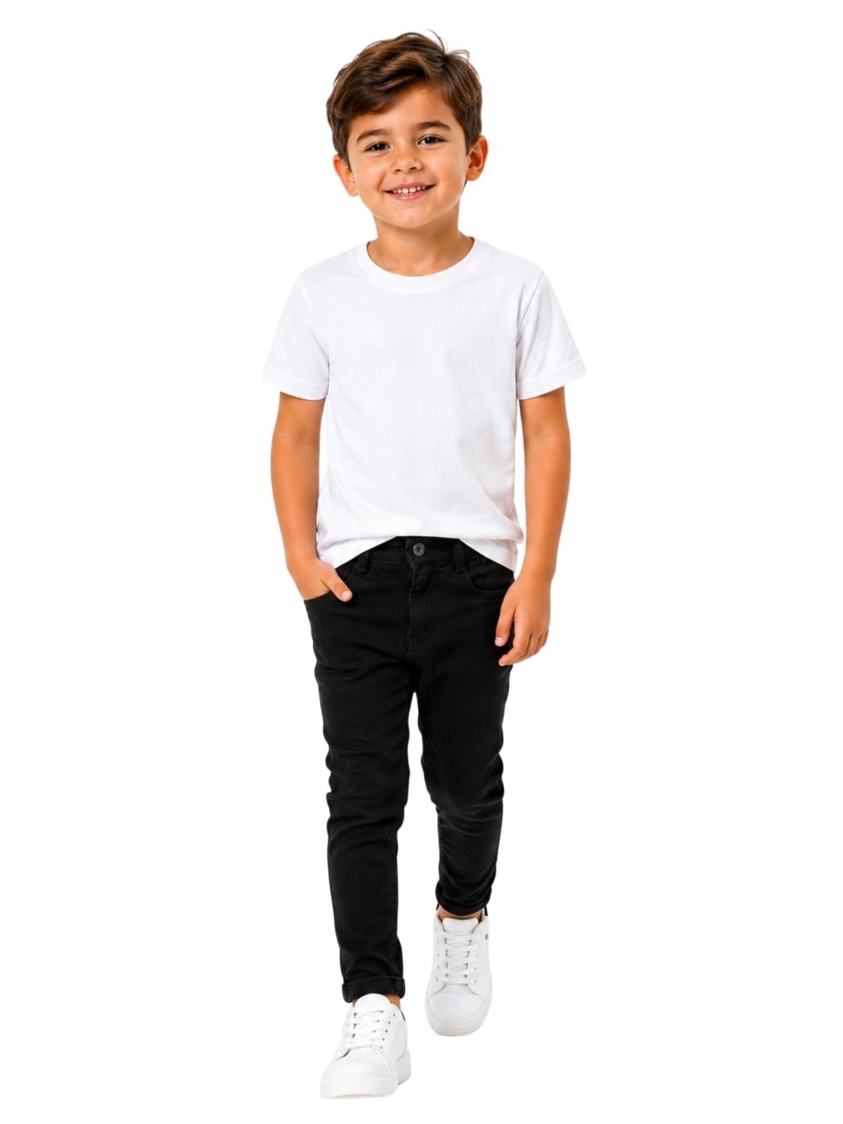 Infantil – Calça Sarja Skinny Masculina Preta
