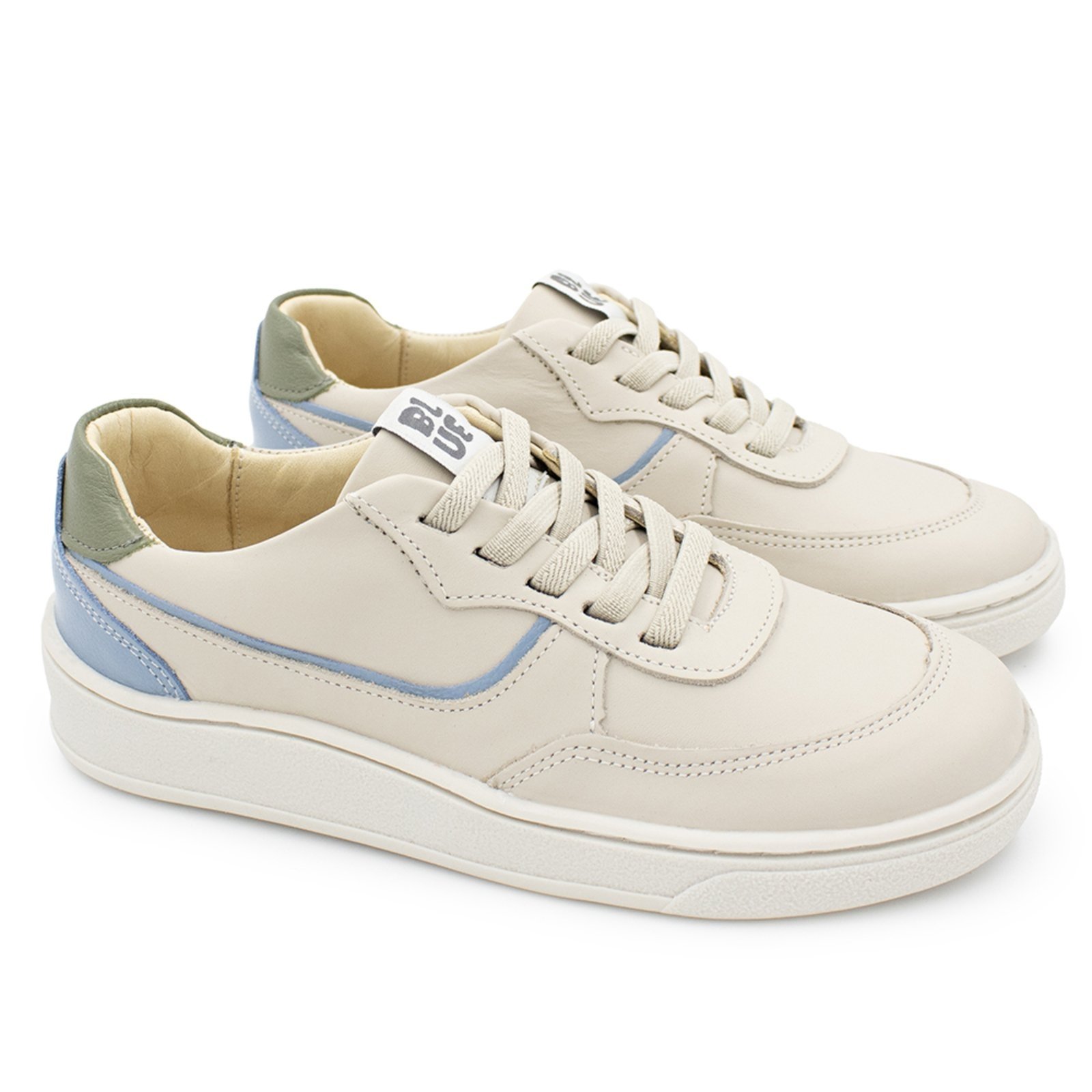 Vista 2 Infantil - Tênis Menino Blue Antonio Couro Off White Blue Infantis off-white blue Blue Infantis off-white blue