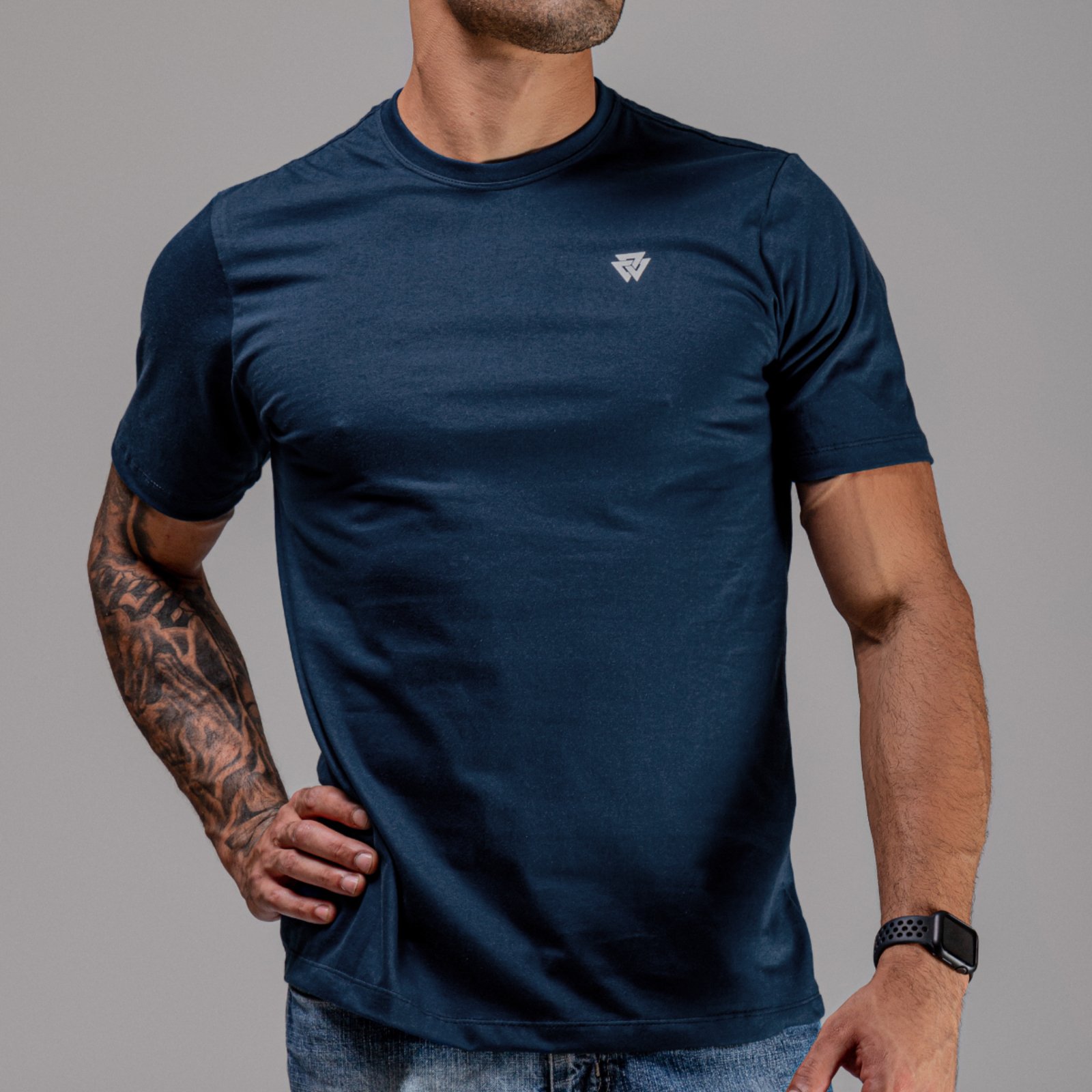 Volgatte – Camiseta Camisa Masculina 100% Algodão Cor Azul Escuro