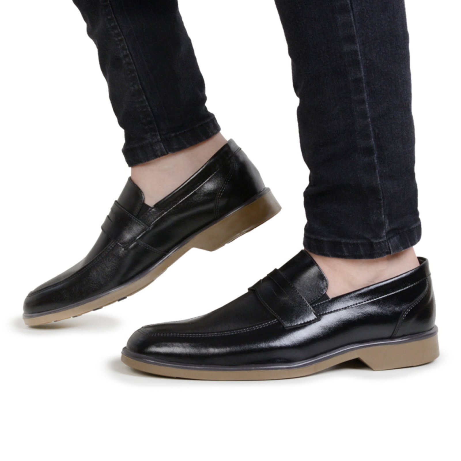 Sapato Casual Masculino Solado Bicolor Conforto Preto