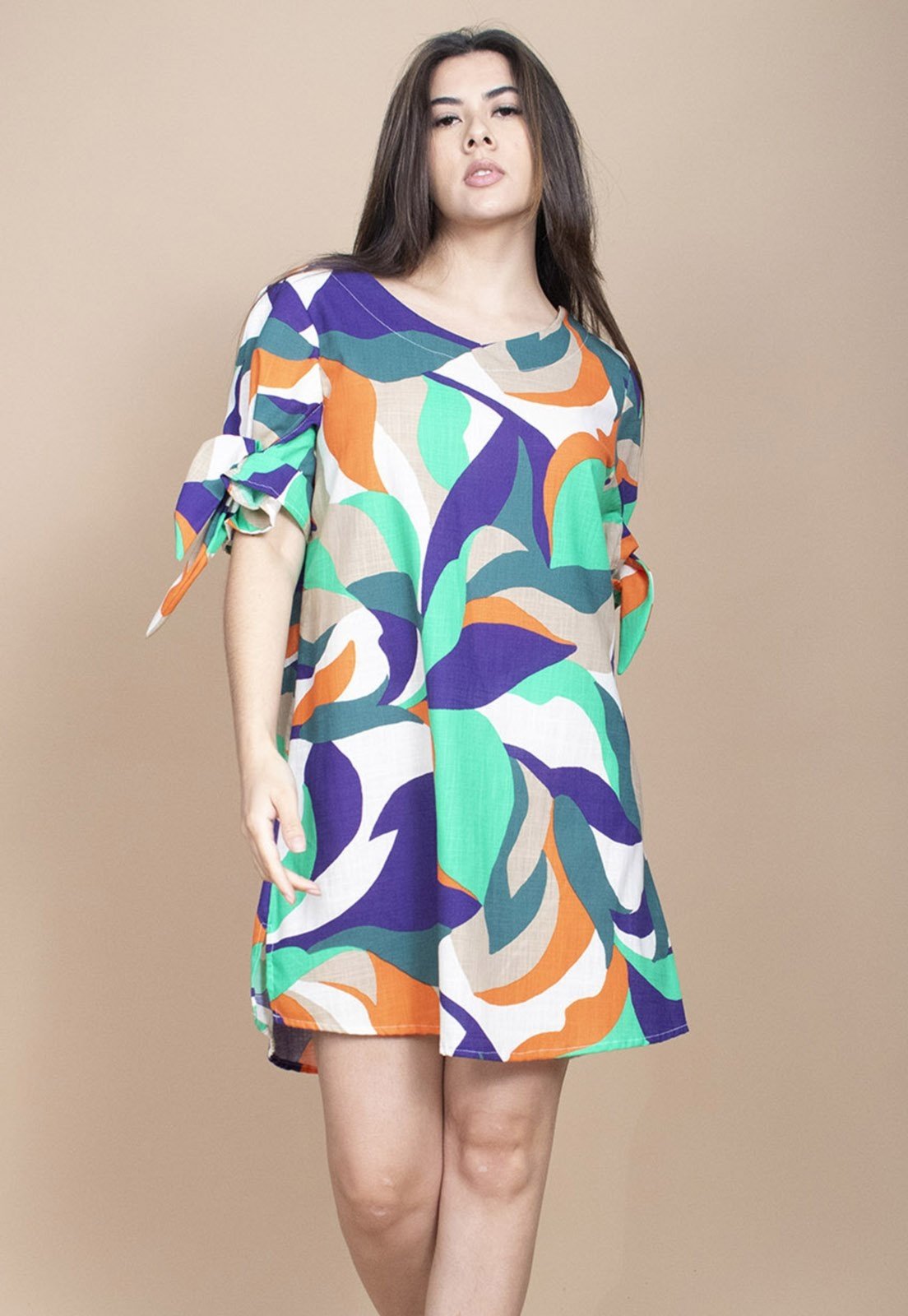Vestido Curto Cabanafree Plano Estampa Brisa do Mar