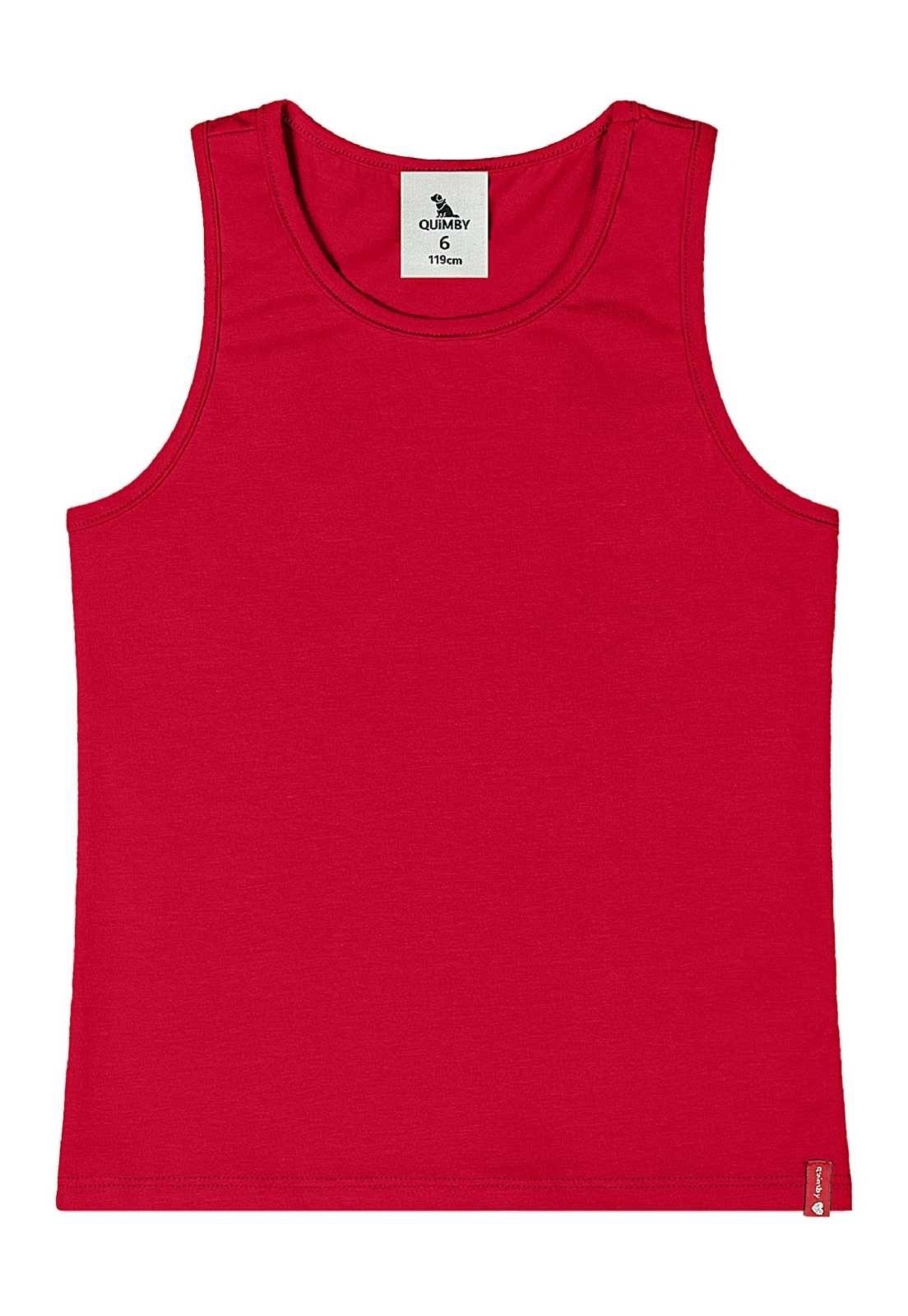Infantil - Regata Básica em Cotton Menina Quimby Vermelho