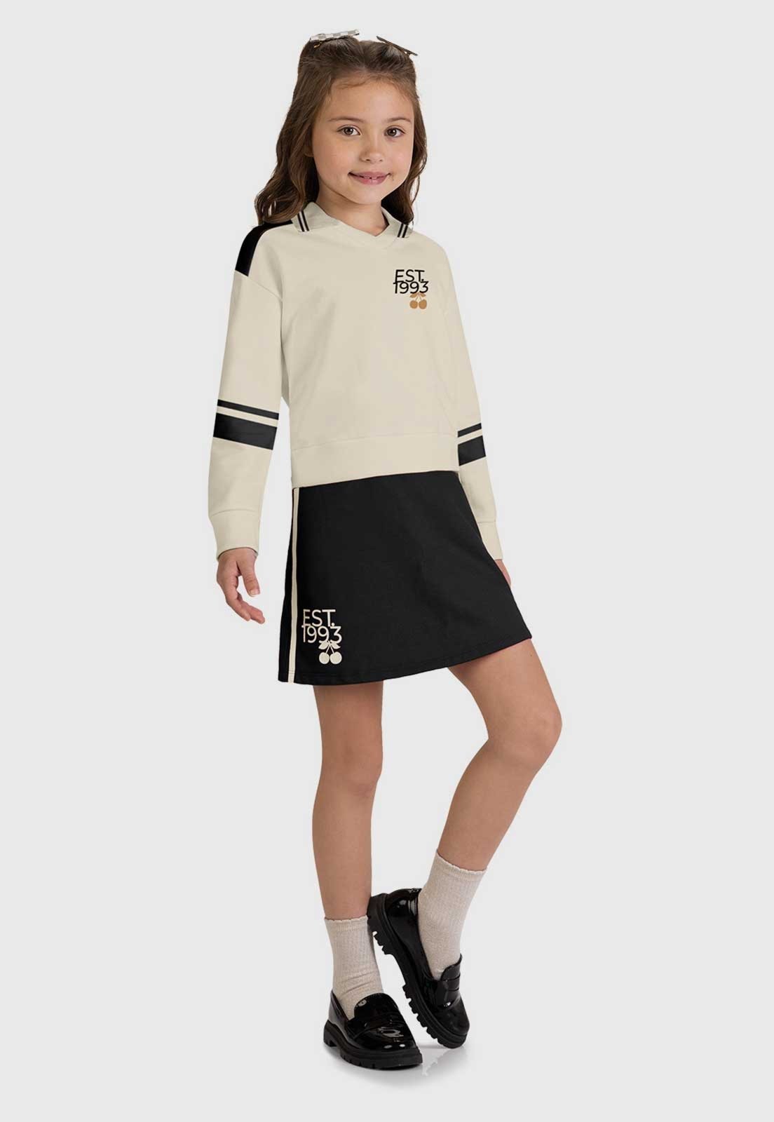 Infantil - Conjunto Kyly Cropped E Mini Saia Preto