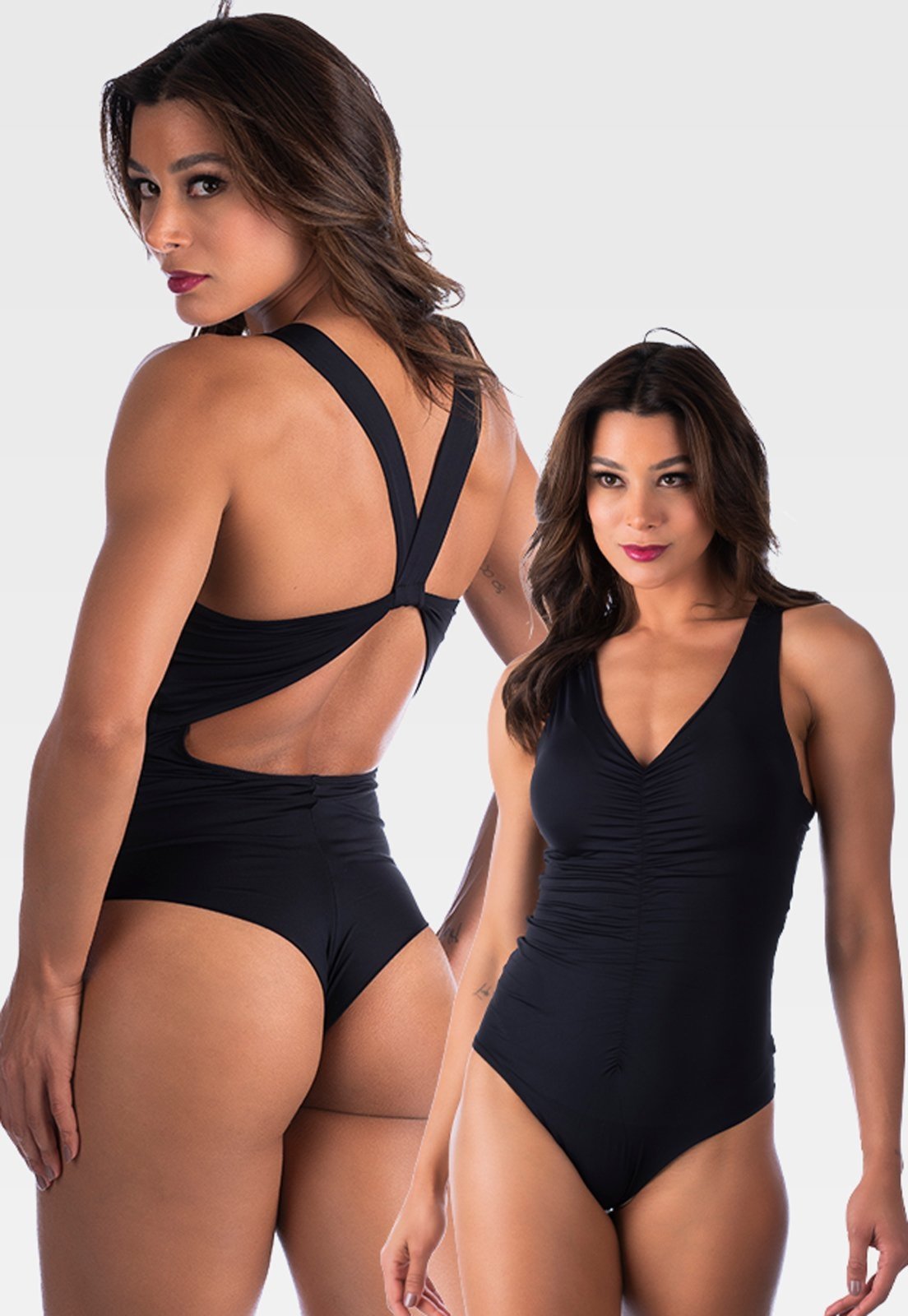 Maiô Fio Duplo Summer Soul Com Bojo Frente Única Preto