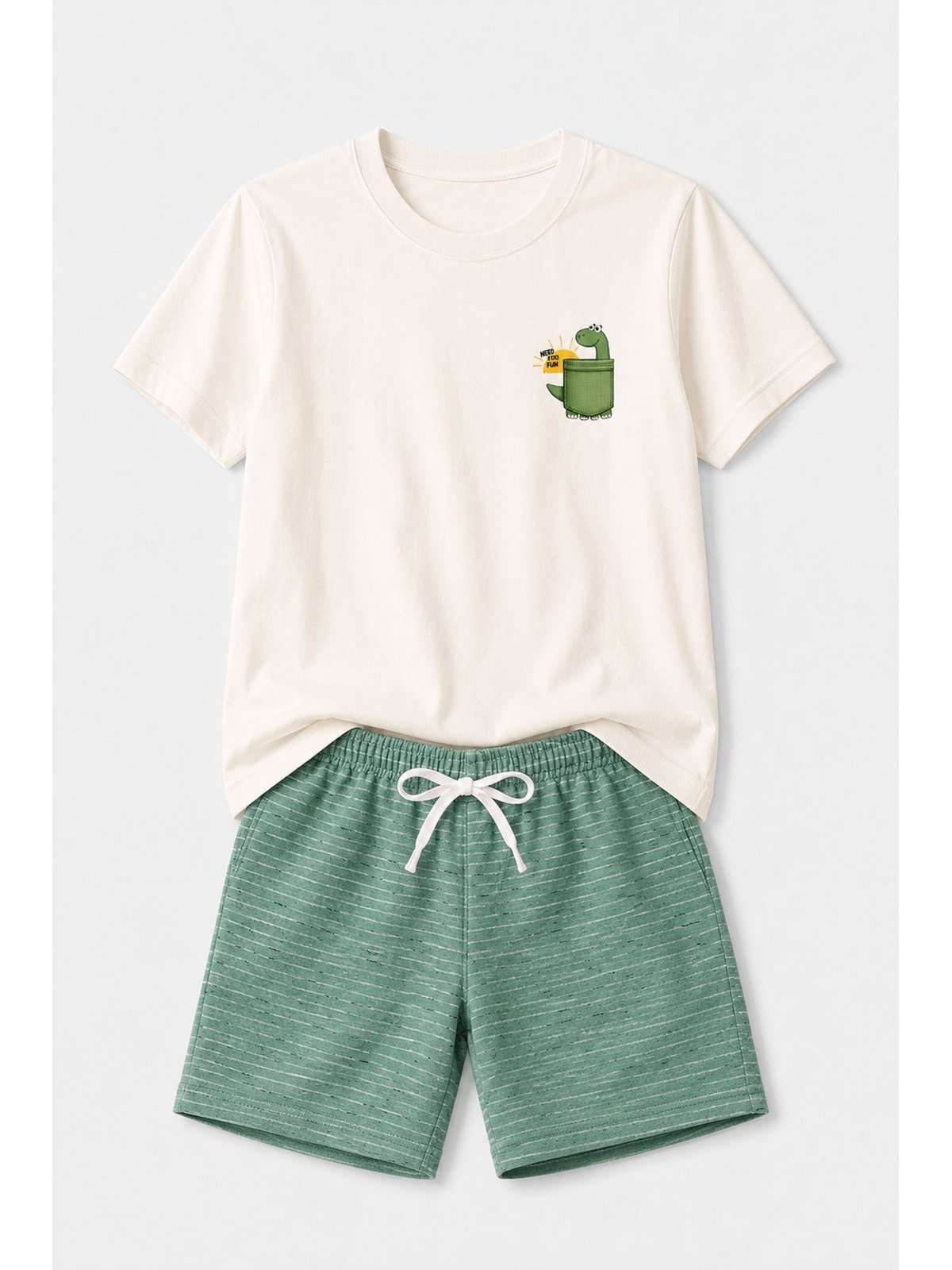Infantil - Conjunto Masculina Here For Fun Dino Off White - Babei no Look