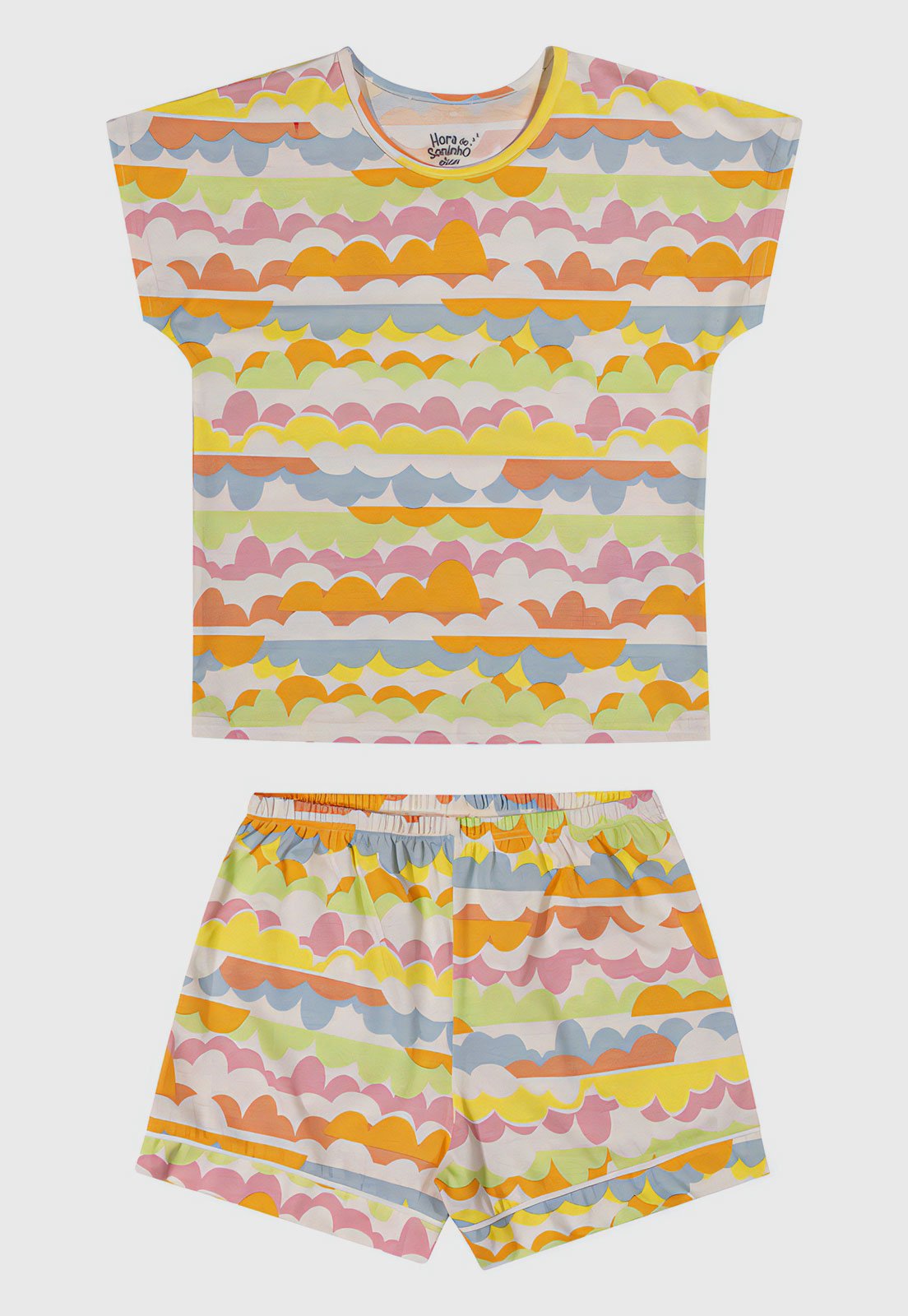 Kit Pijama 2pçs Elian Curto Blusa E Short Cinza