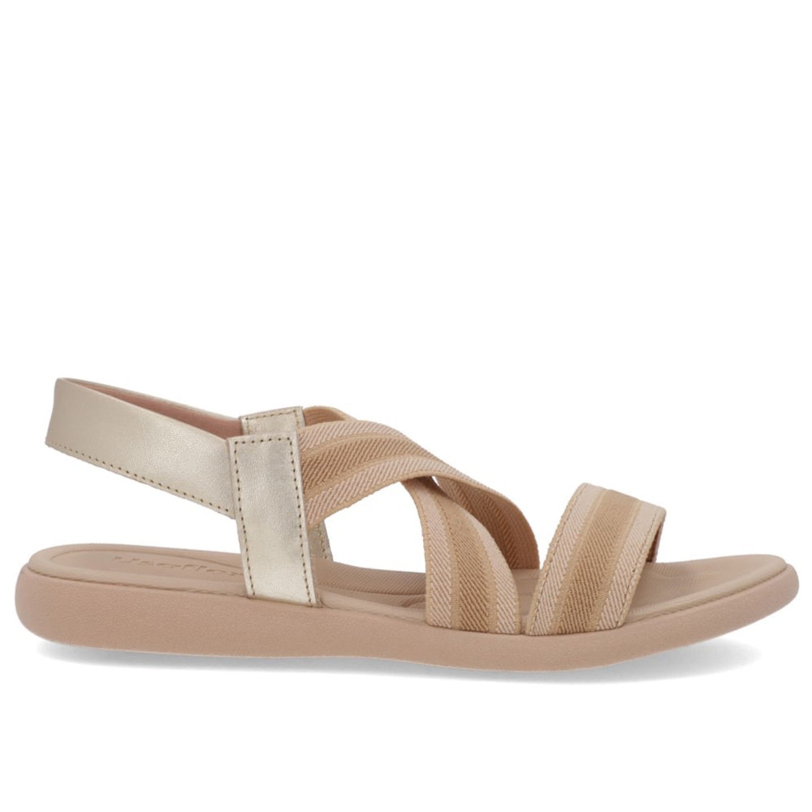 Sandália Usaflex Feminina Elastico Casual Ouro Light-004