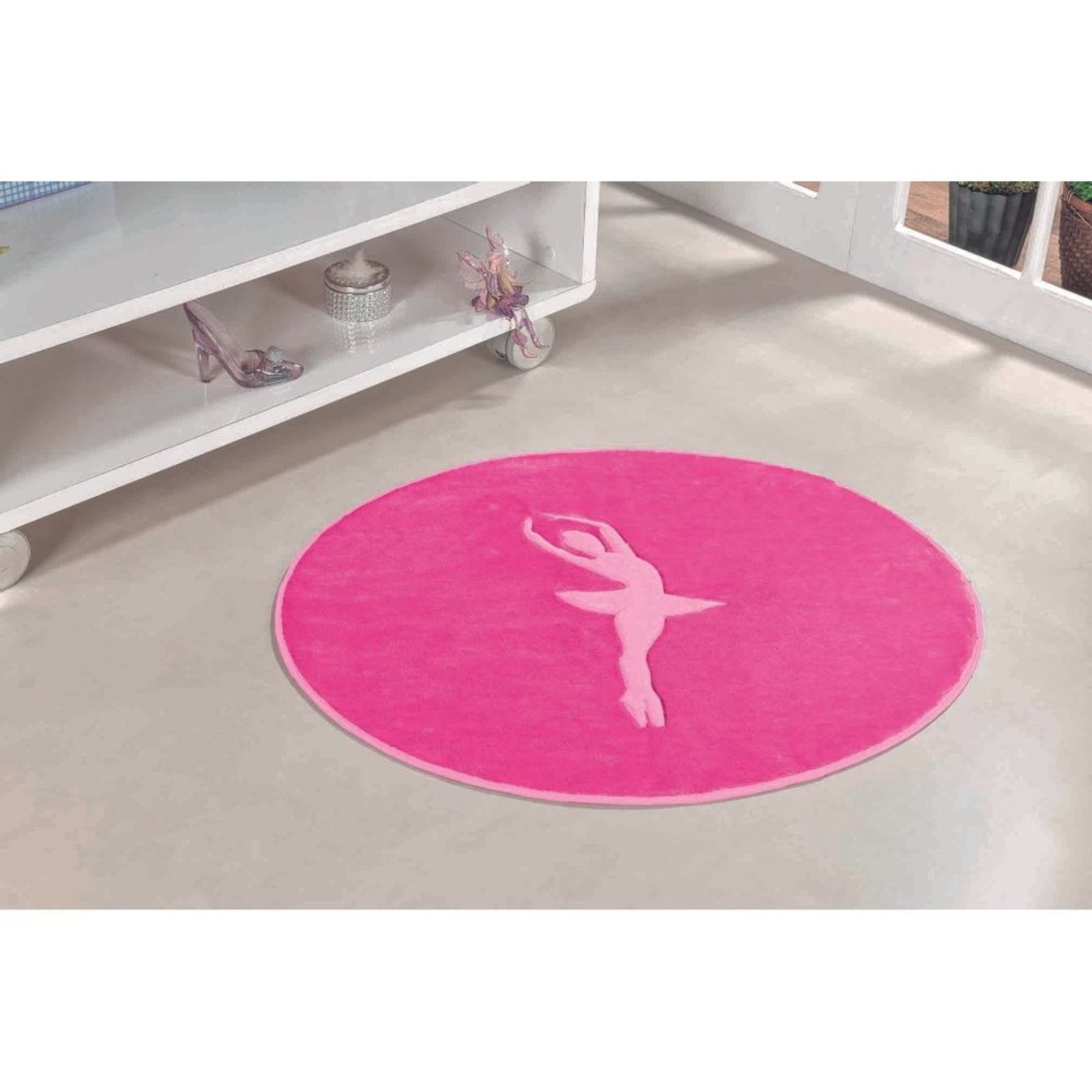 Tapete Formato com Antiderrapante Big Bailarina - 110cm x 95cm - Pink