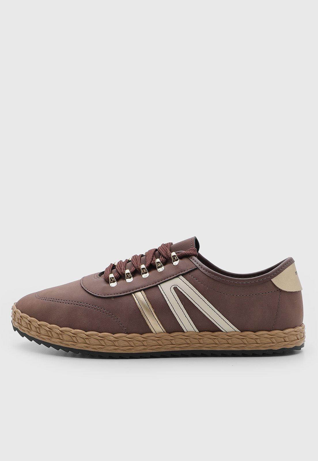 Tênis Feminino Moleca Cadarço Marrom