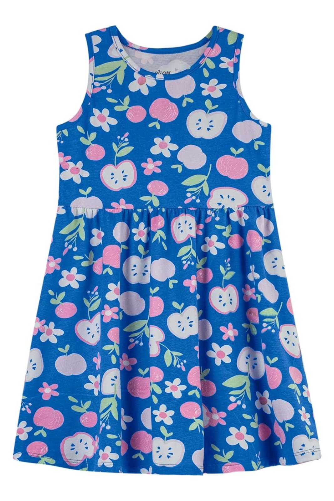 Infantil - Vestido Alças Menina Godê Estampa Elian Azul