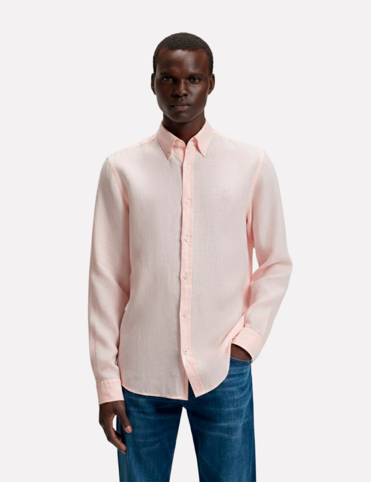 Camisa Hugo Boss Masculina Slim Fit H-ROAN-BD-E-C1-253 Rosa