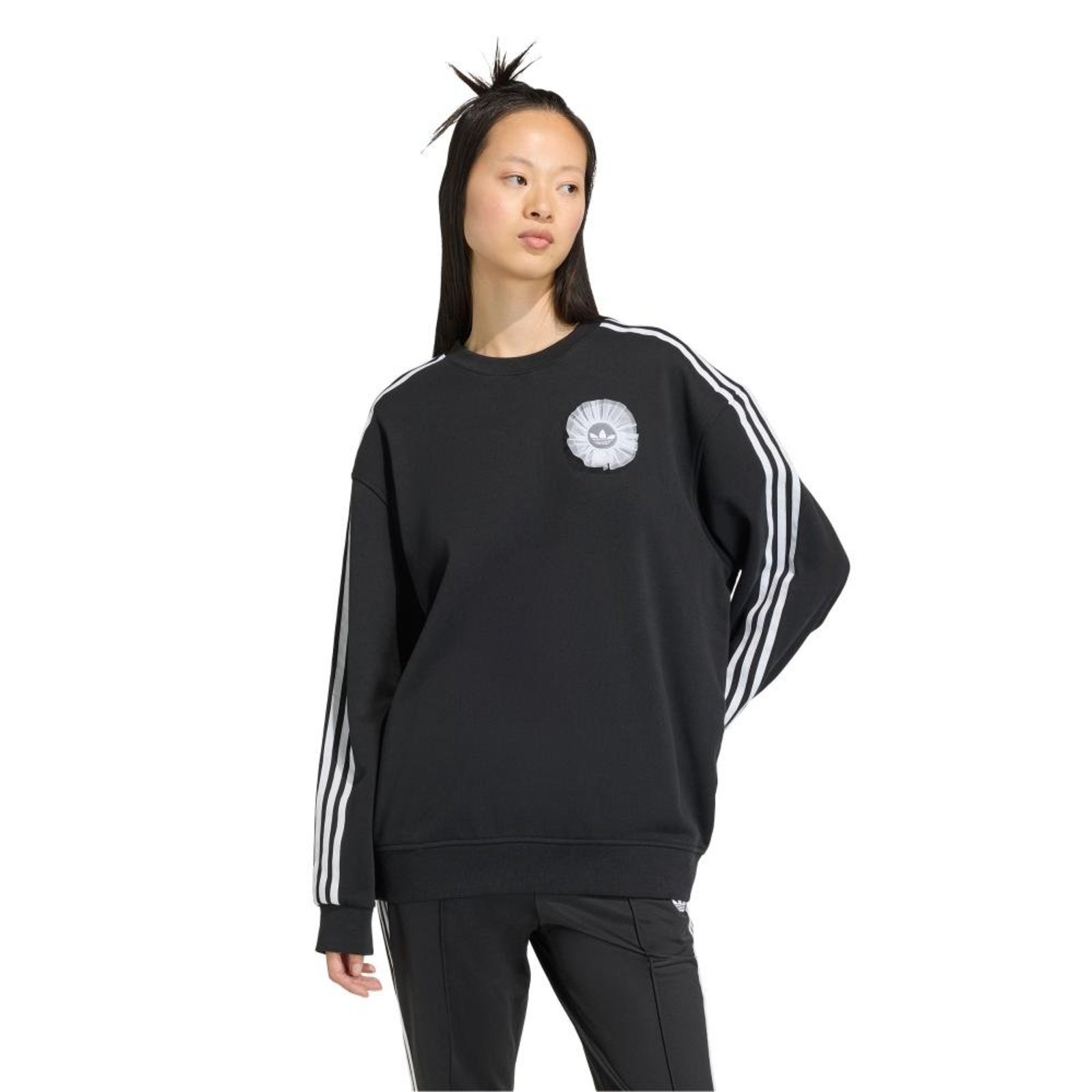 Moletom GOLA CARECA ADIDAS ORIGINALS LACE BRANDING adidas Originals Preto