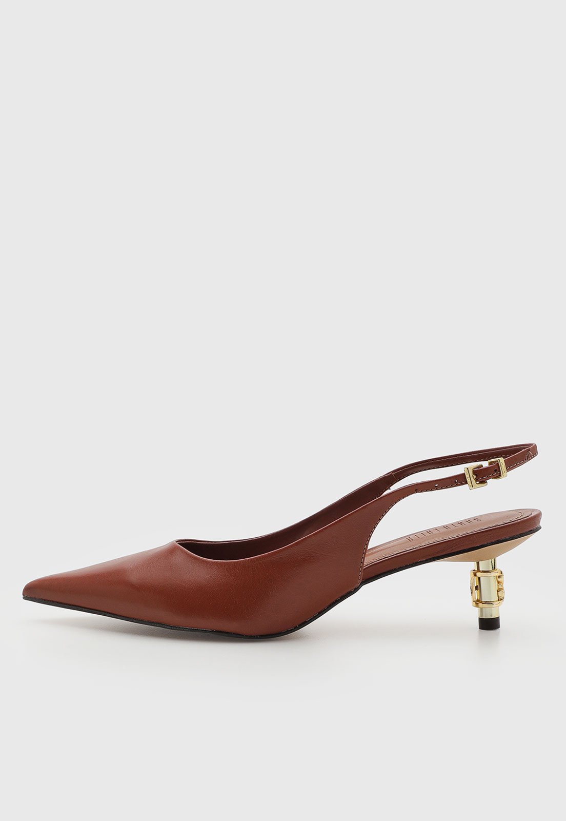 Scarpin Feminino Santa Lolla Couro Slingback Marrom