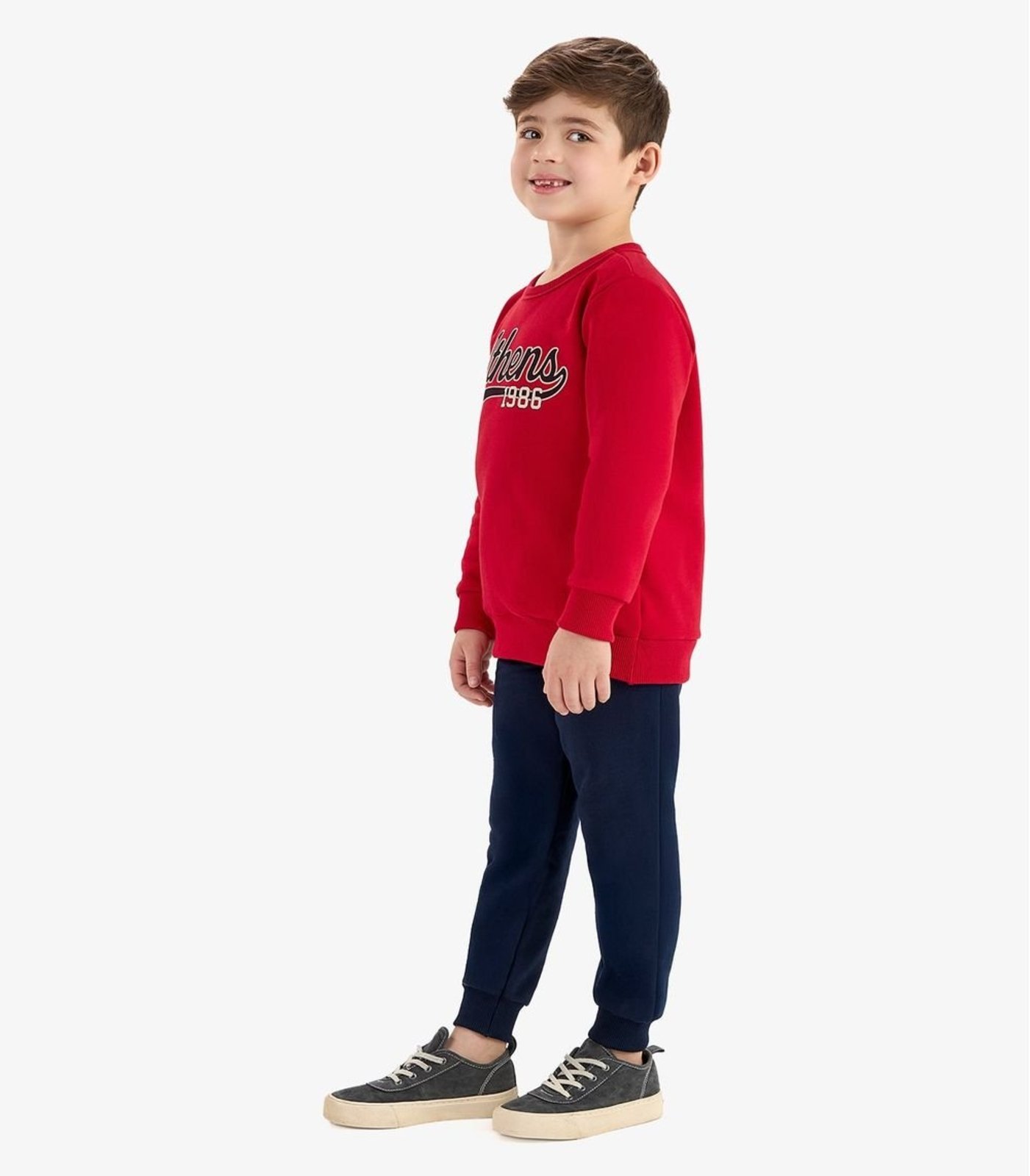 Infantil - Conjunto Blusão com Calça Moletom Rovi Vermelho