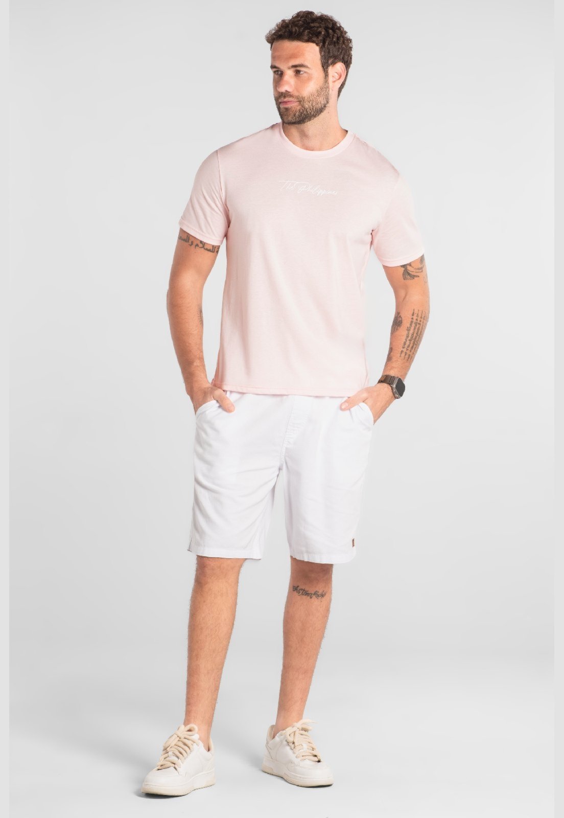 Camiseta Masculina Algodão The Philippines Rosa