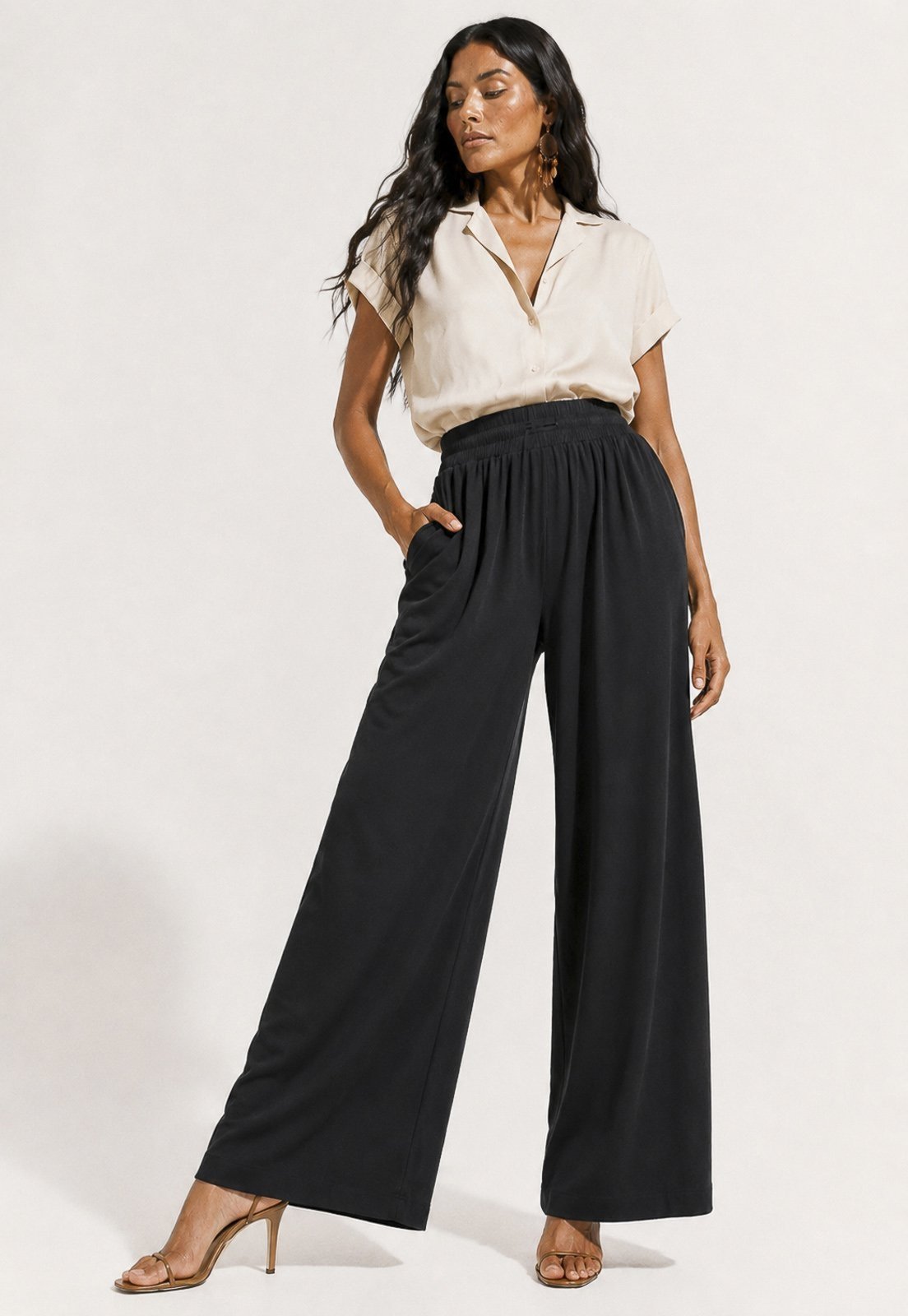 Calça Amazonia Vital Pantalona Malha Inhambuxintã Malha Preto