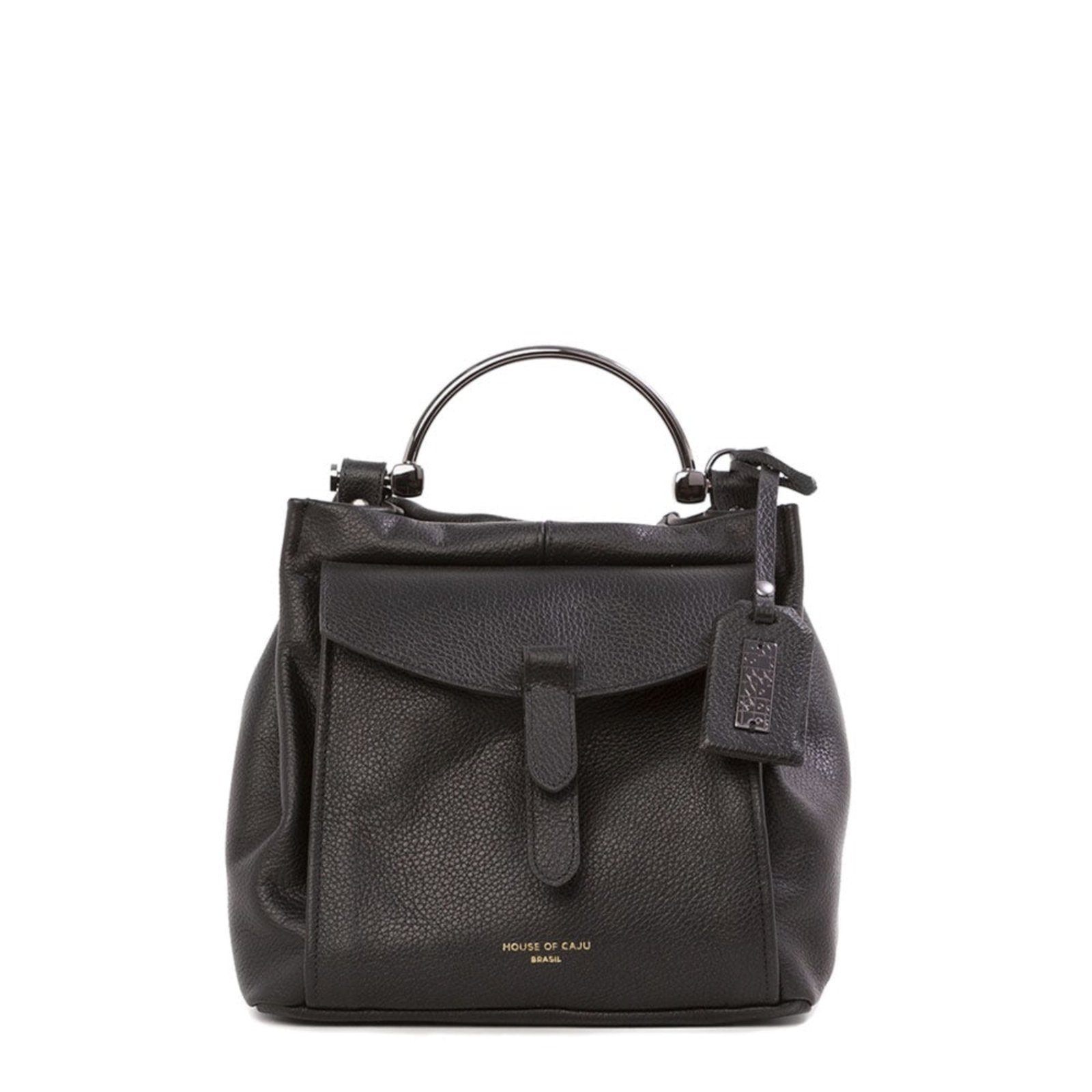 Bolsa Feminina Em Couro Alça De Mão Preta “Agatha Soares”””