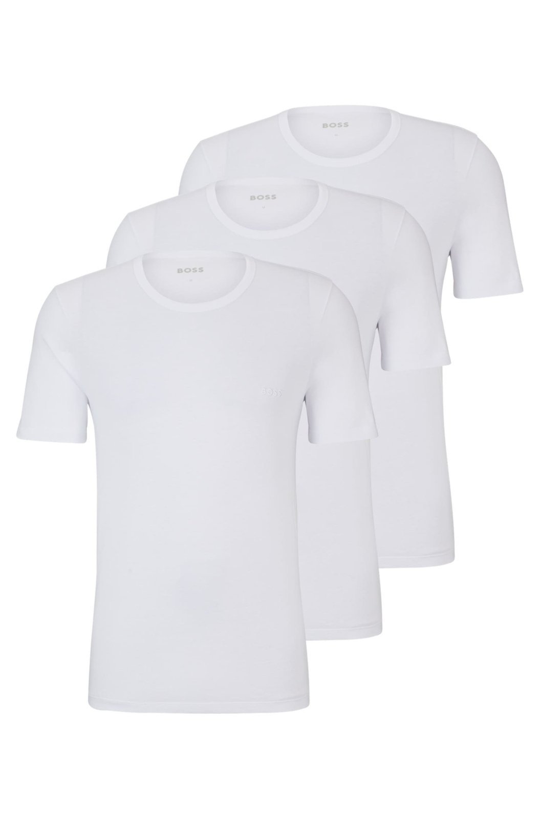 Conjunto De Três Camisetas Com Logo Bordado Em Algodão