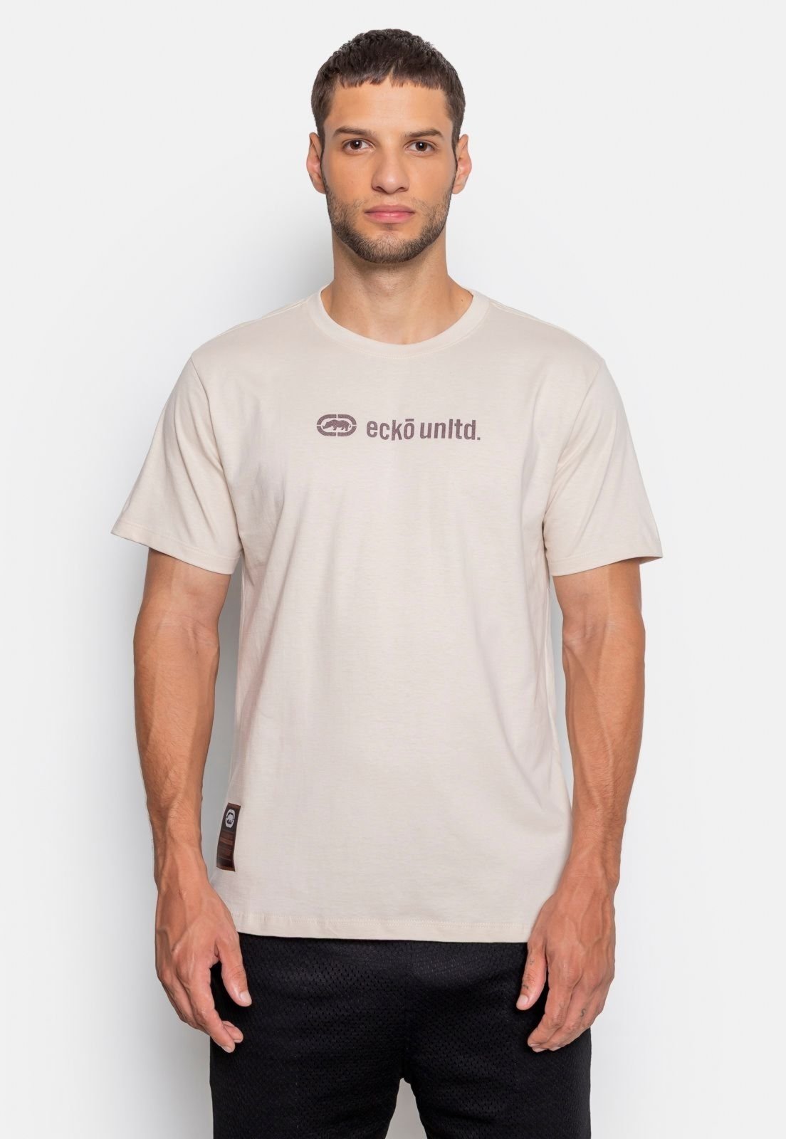 Camiseta Ecko Estampada Famous Areia