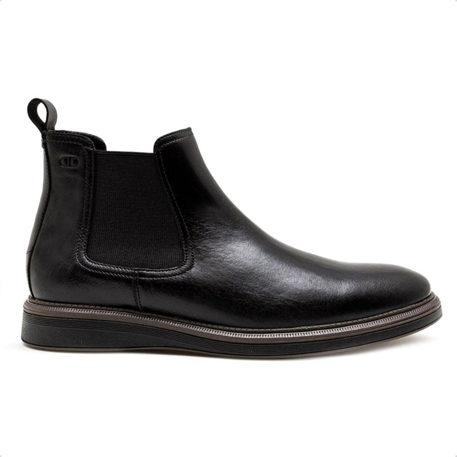 Bota de Couro Democrata Masculina Metropolitan James Hi-Soft 32 Cano Curto 298103 Preto