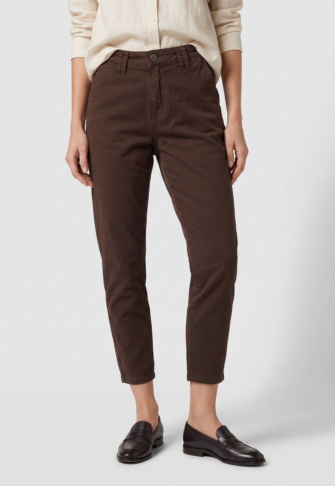 Calça Sarja Feminina Sawary Mom Cropped Marrom