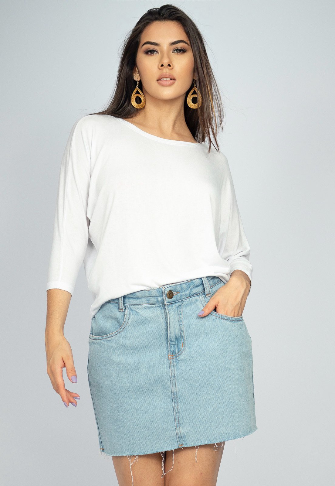 Blusa Morcego Ampla Amazonia Vital Manga 3/4 Off White