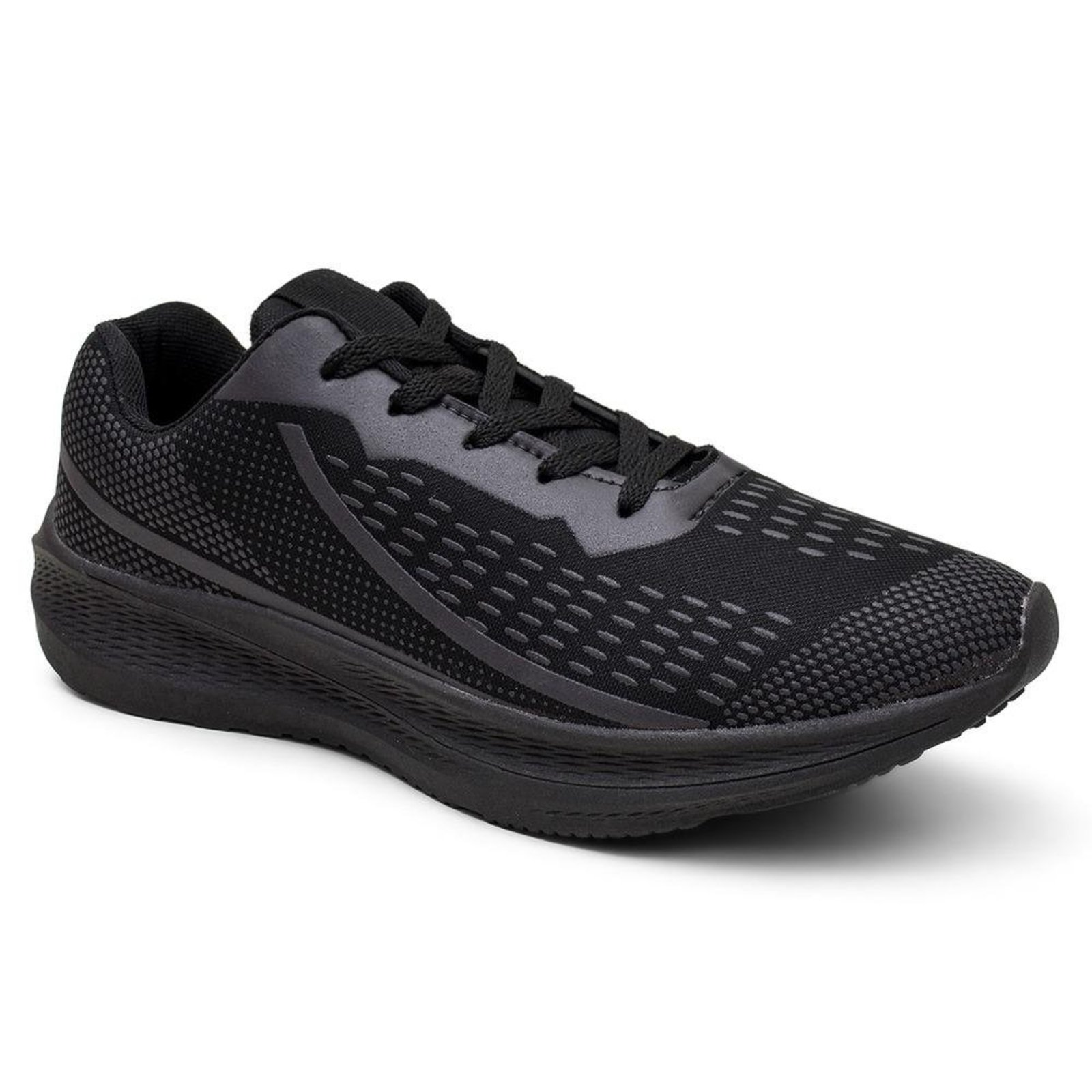 Tênis Masculino Running em Tecido Preto 37 Preto
