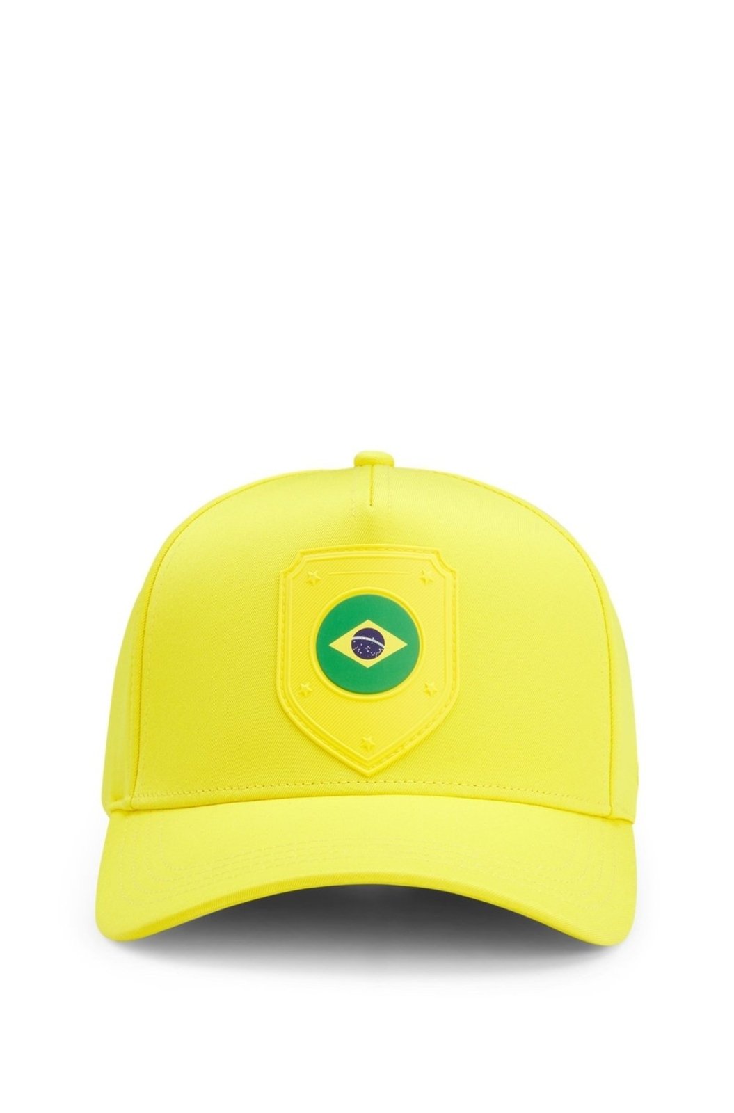 Boné Em Sarja Lustrosa Com Logo E Emblema De Bandeira Do País