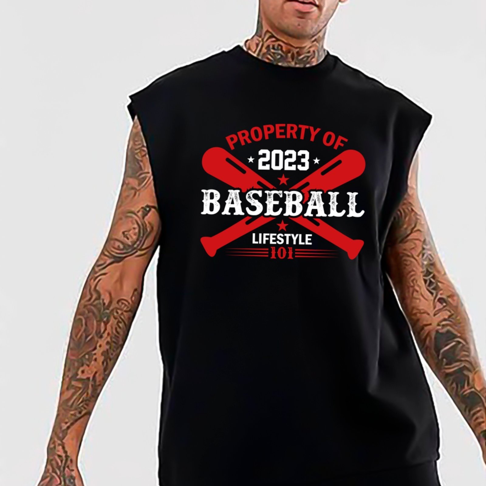 Camiseta Regata Machão Ousy Property Of Baseball Lifestyle 101 Oversized Masculina Preto