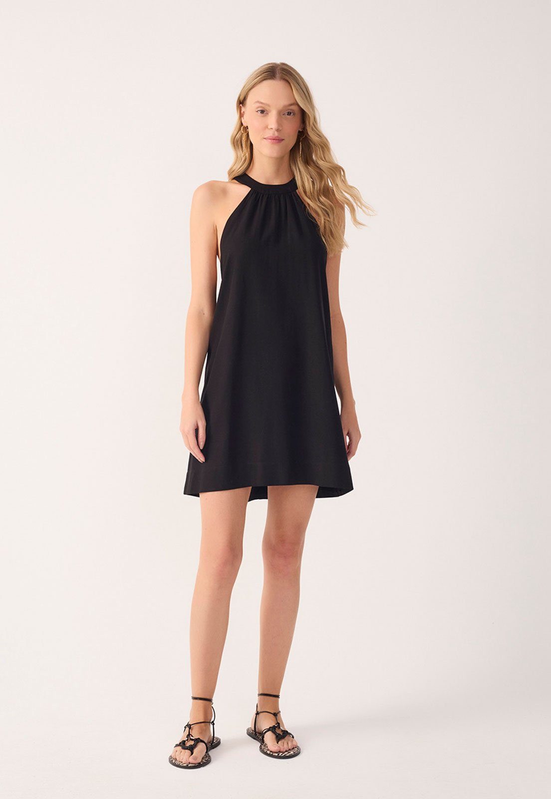 Vestido Curto Feminino Dress To Decote Halter Preto