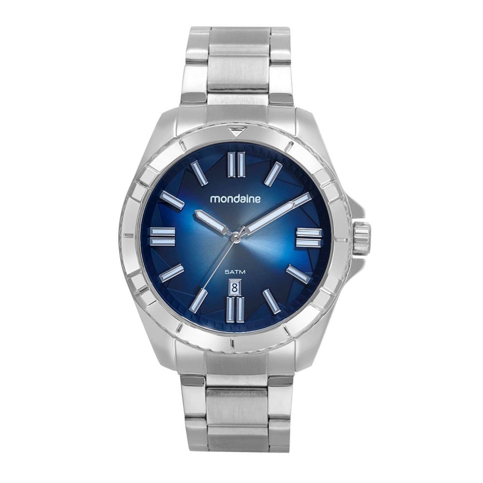 Relógio Masculino Marcações em 3D Prata Mondaine