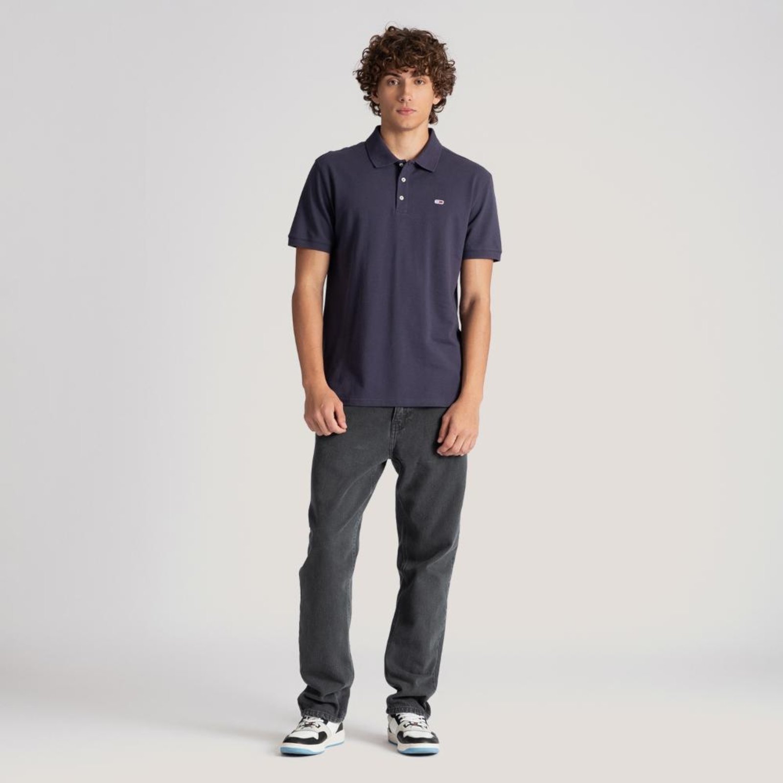 Vista 3 Polo Clássica Piquê Tommy Jeans - EEG azul marinho Tommy Jeans azul marinho