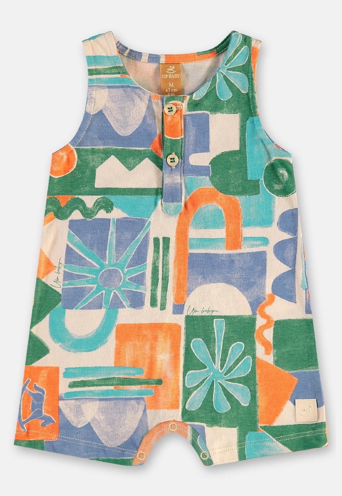 Infantil - Macaquinho com Estampa Abstrata Up Baby Verde