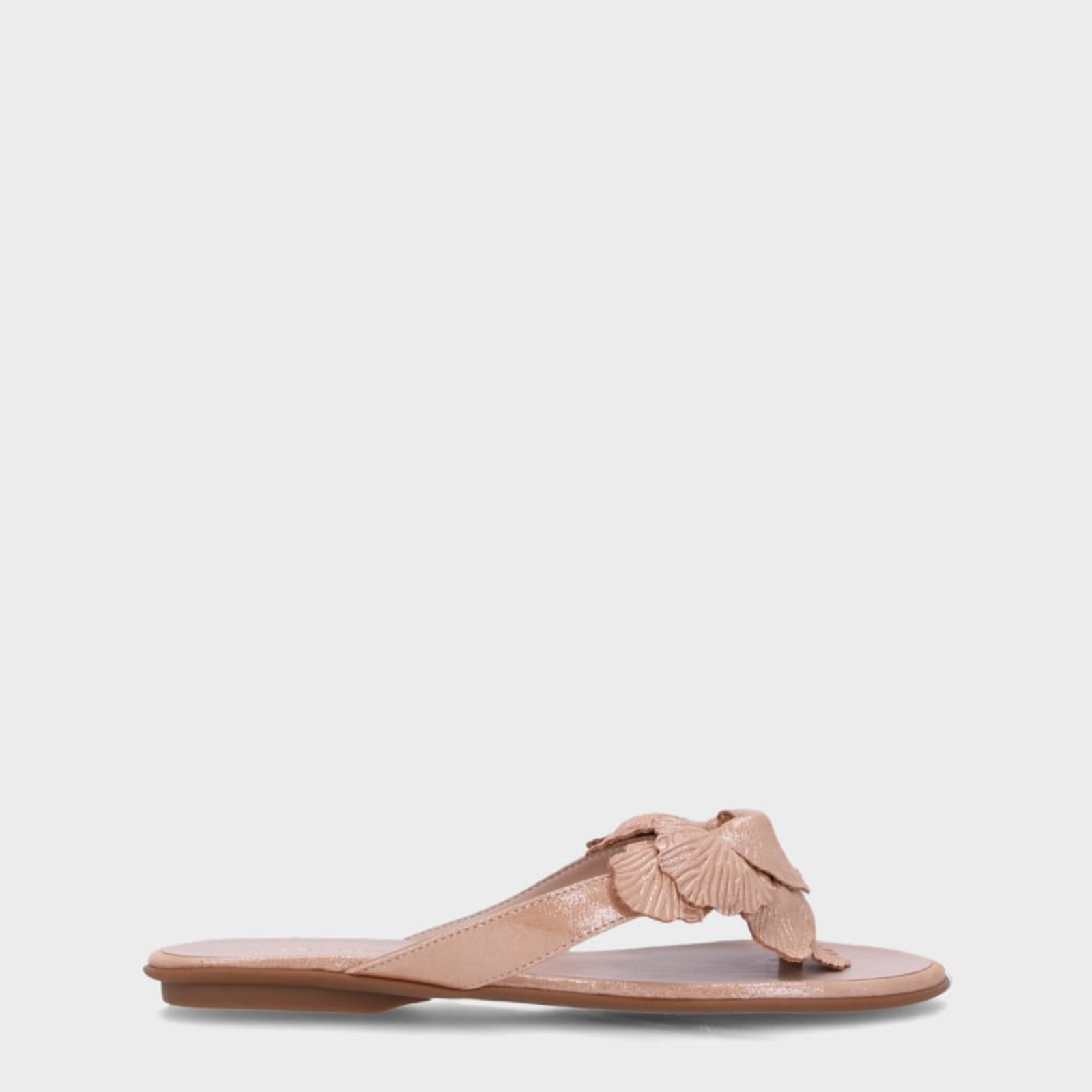 Chinelo Couro Puntini Bege - 52210290 Luz da Lua
