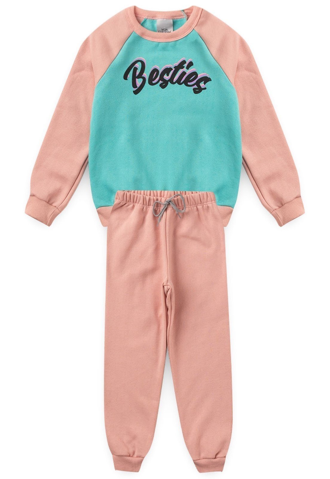 Vista 3 Infantil - Conjunto de Moletom Besties VIDA COSTEIRA preto VIDA COSTEIRA preto